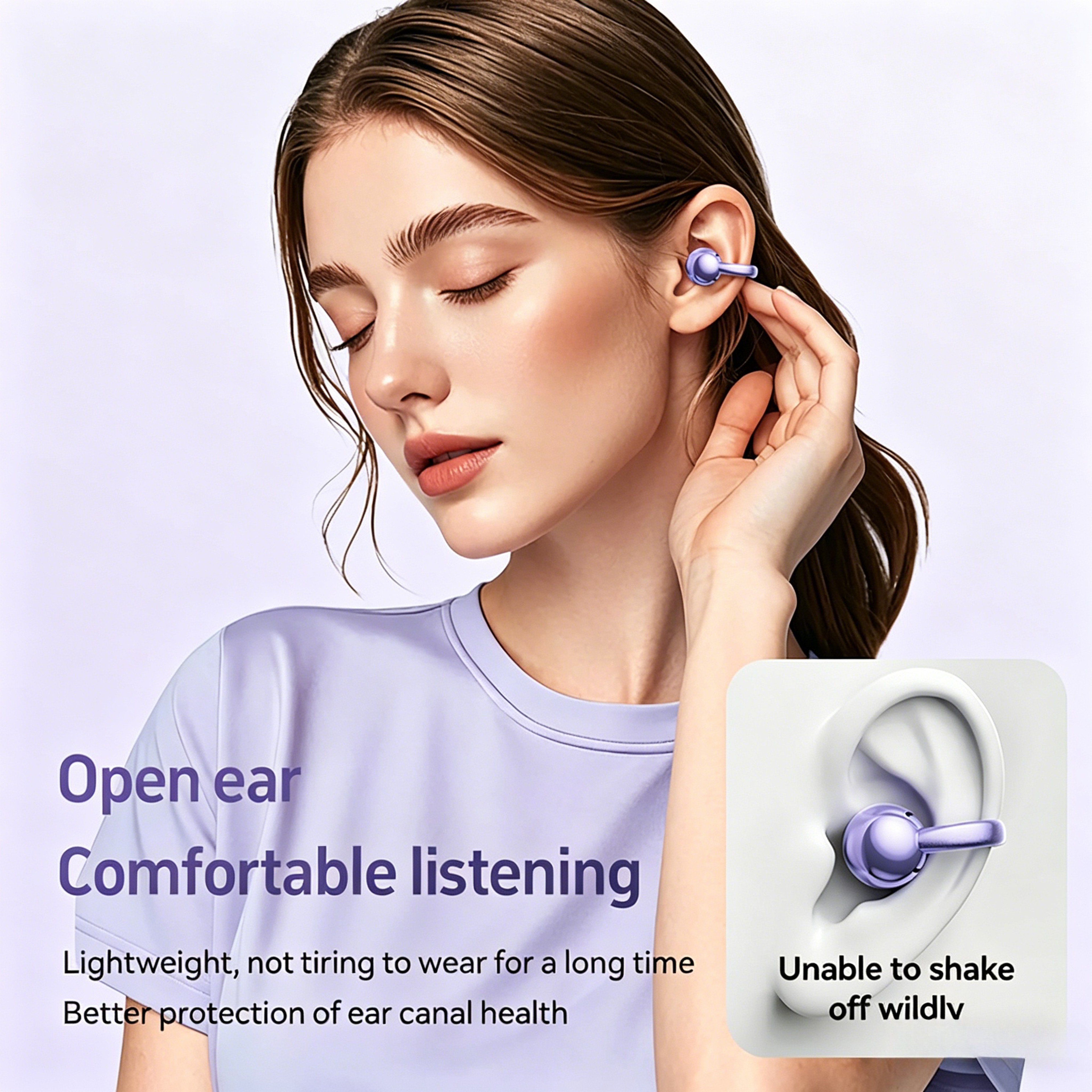Clip On Open Ear Bluetooth Headphones for Glasses with Playtime – view 6