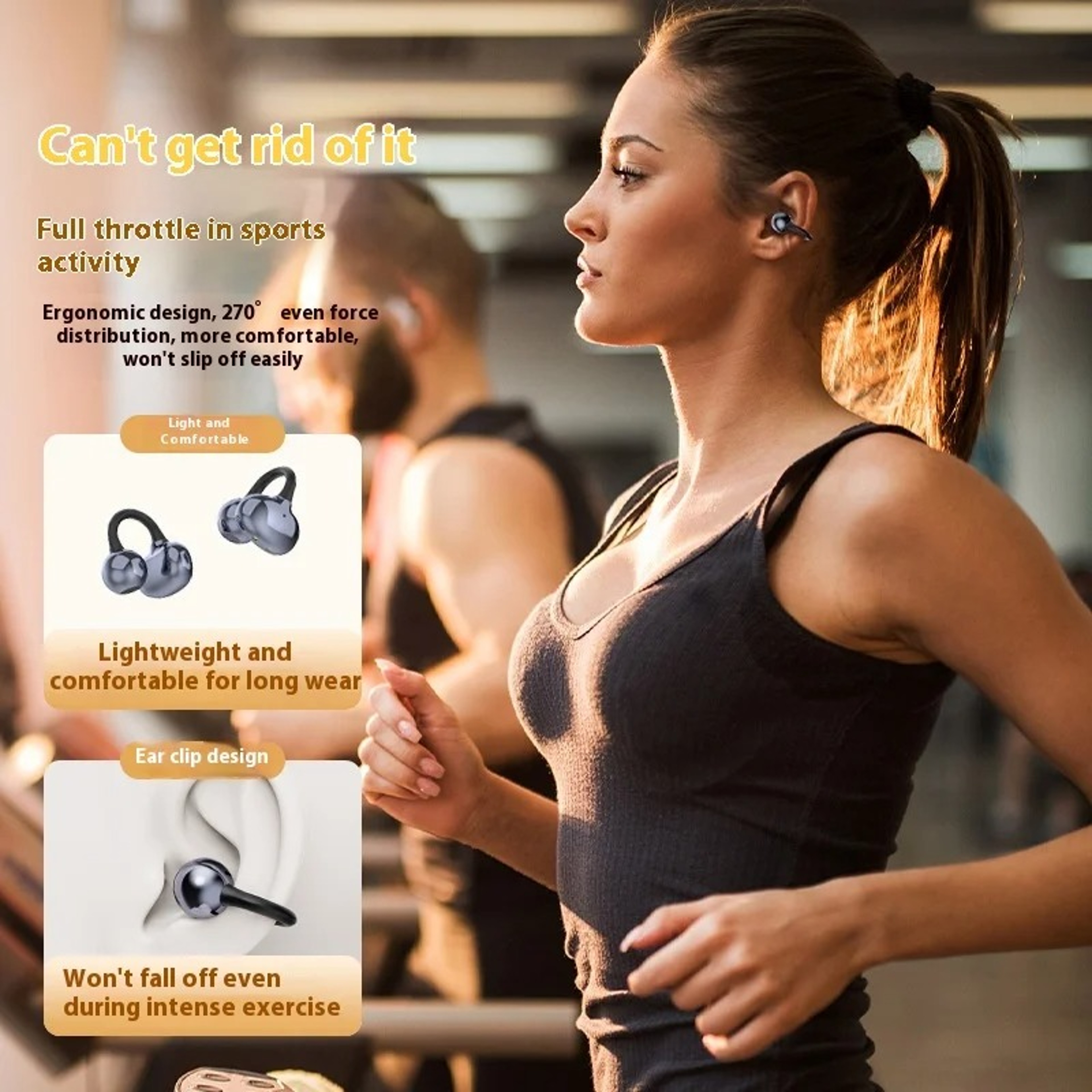Wireless Ear Clip Earbuds Waterproof Noise Cancelling – view 3