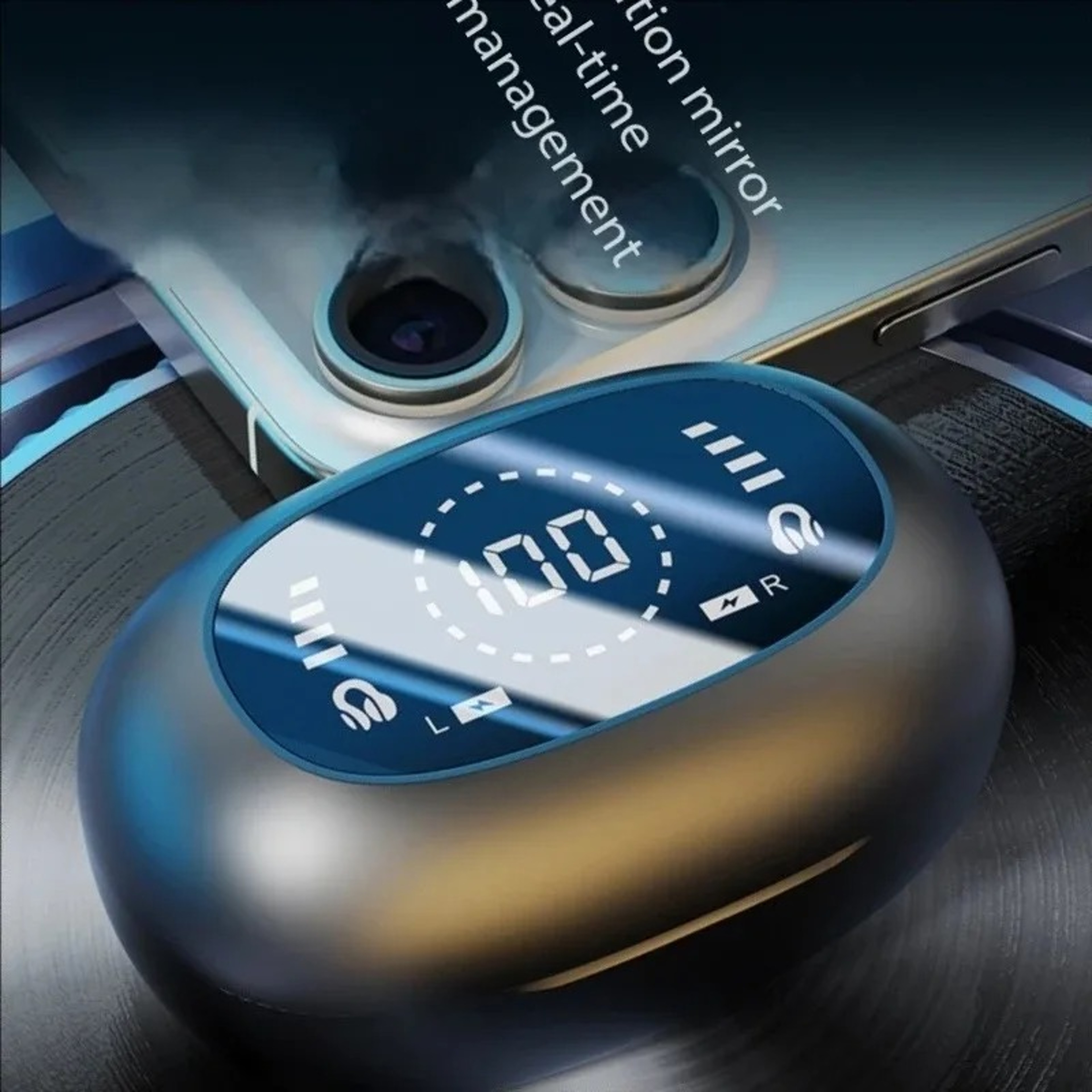 Clip Wireless Open Ear OWS Earbuds with Noise Cancelling Mirror Style Charging Case – view 6