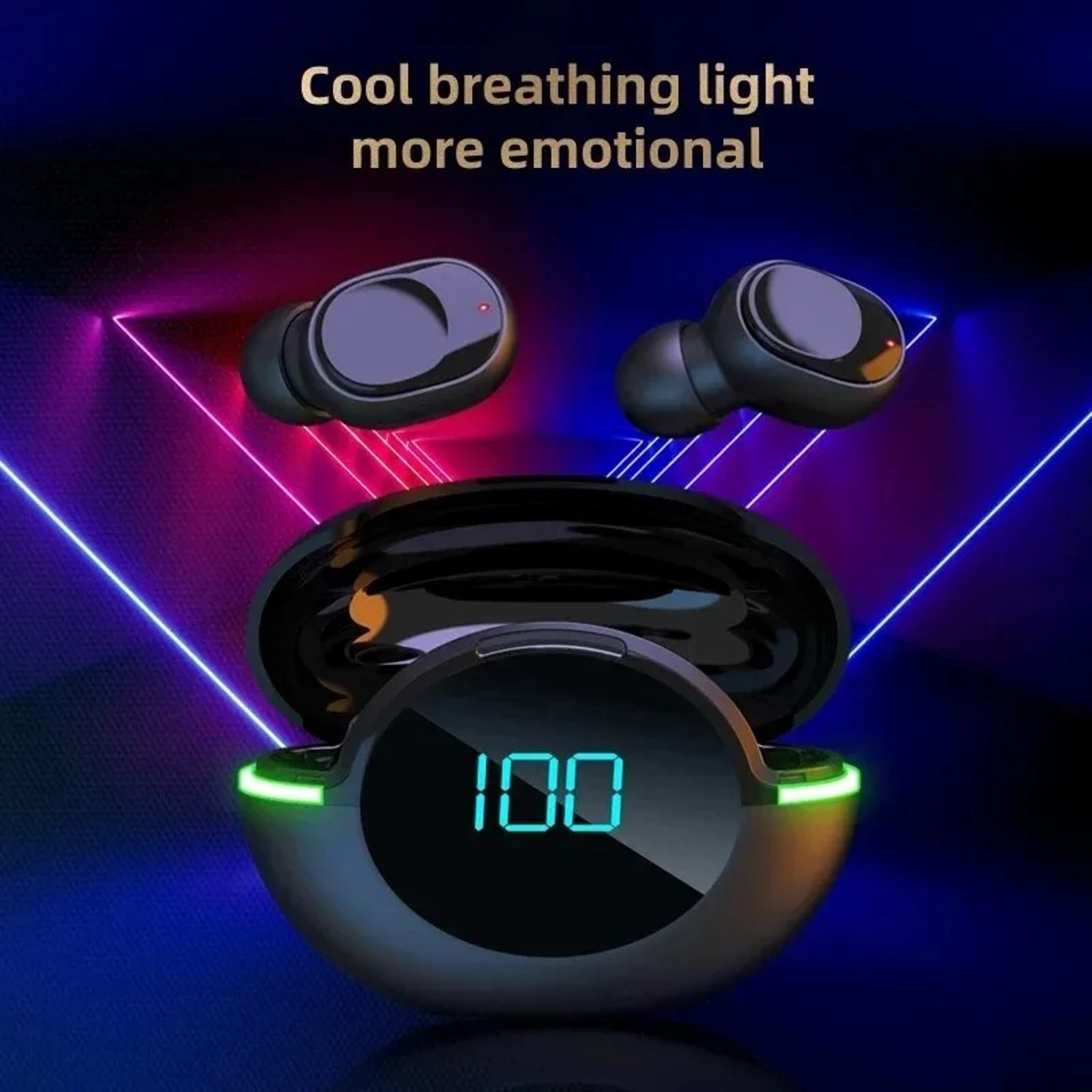 TWS Wireless Bluetooth Earbuds with Noise Cancelling Waterproof Digital Display for Sports & Gaming – view 3