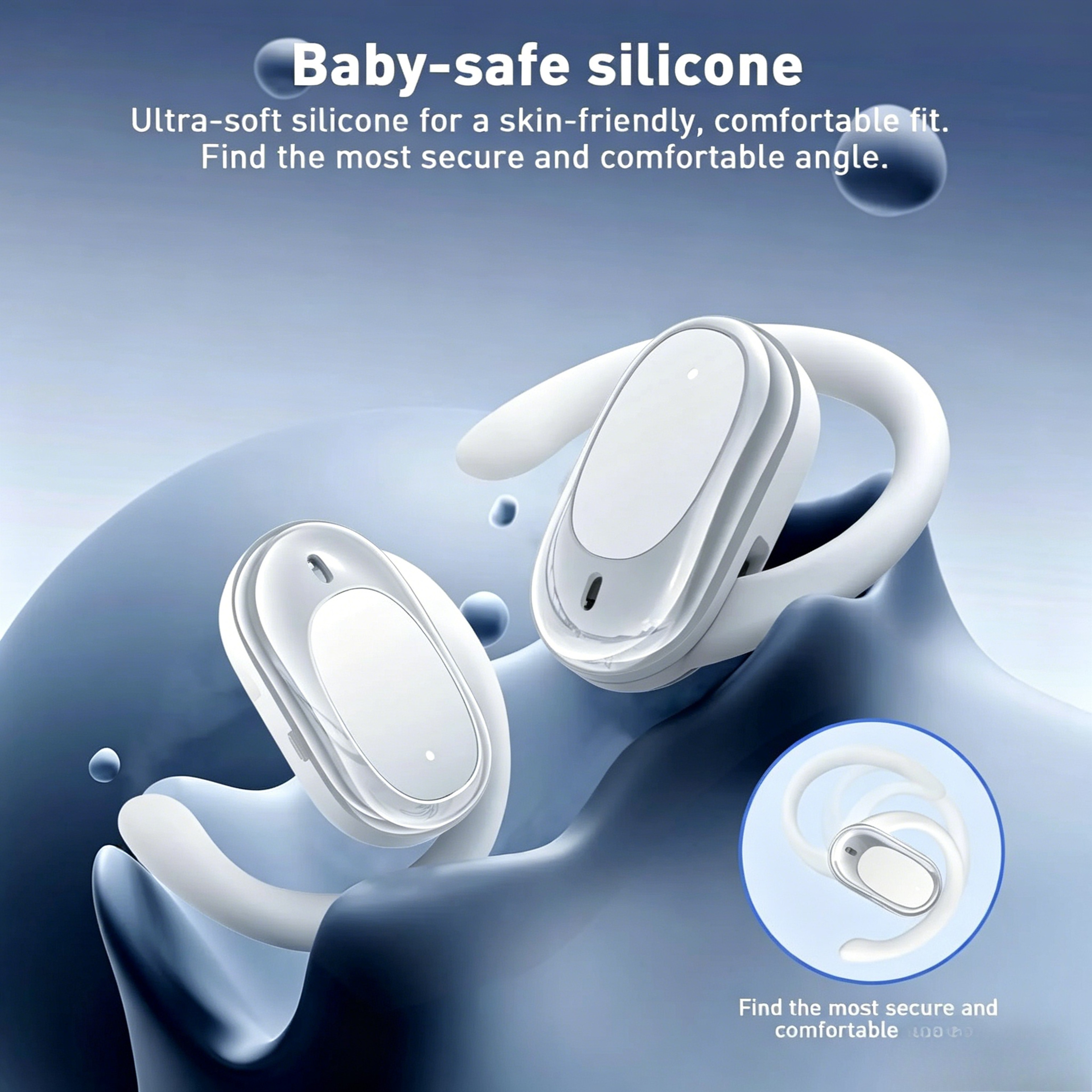 Open Ear Bluetooth Noise Cancelling Over Ear Rotatable Wireless Headphones With Mic 4