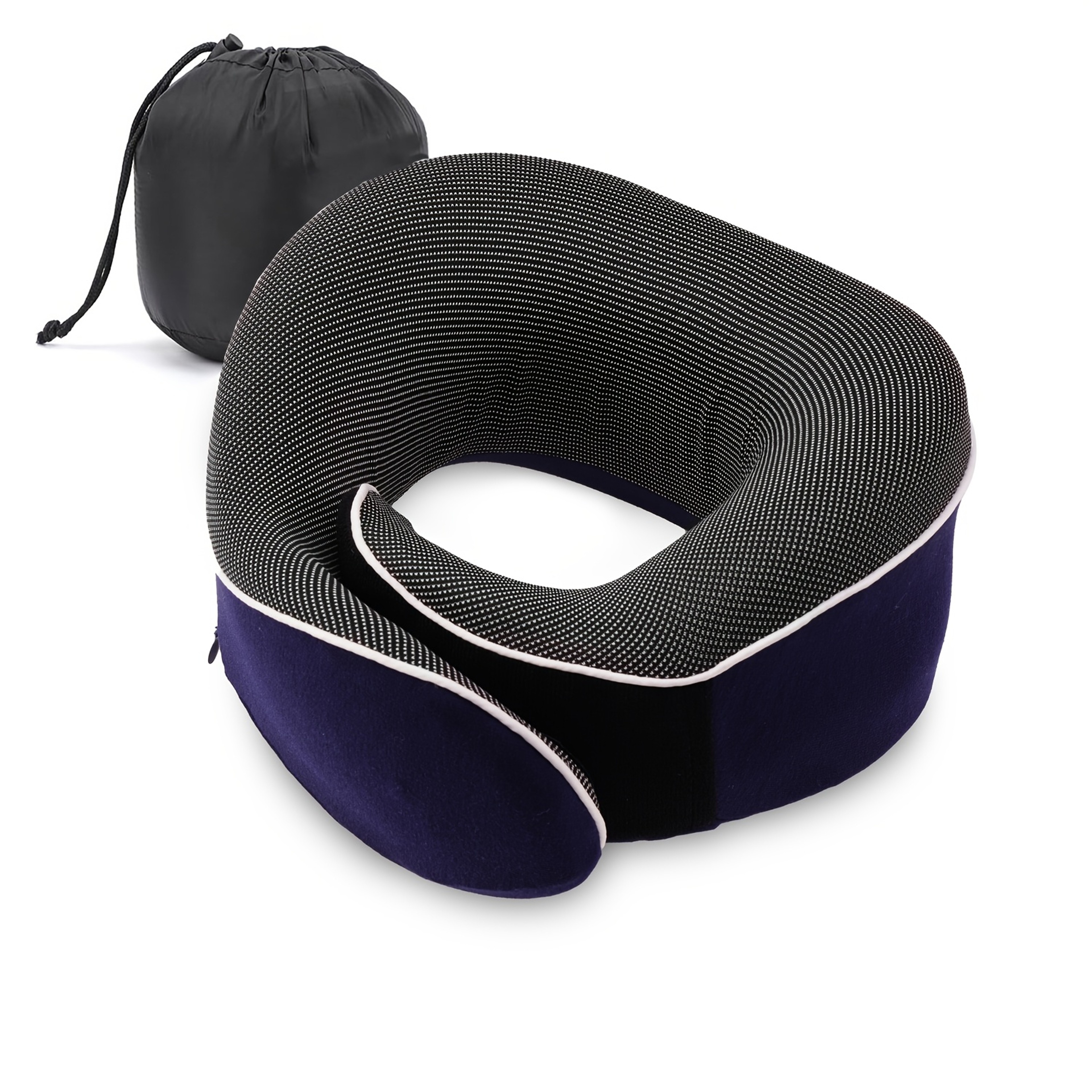 Ergonomic Memory Foam Travel Neck Pillow For Airplane  Car Sleep With Portable Storage Bag 4
