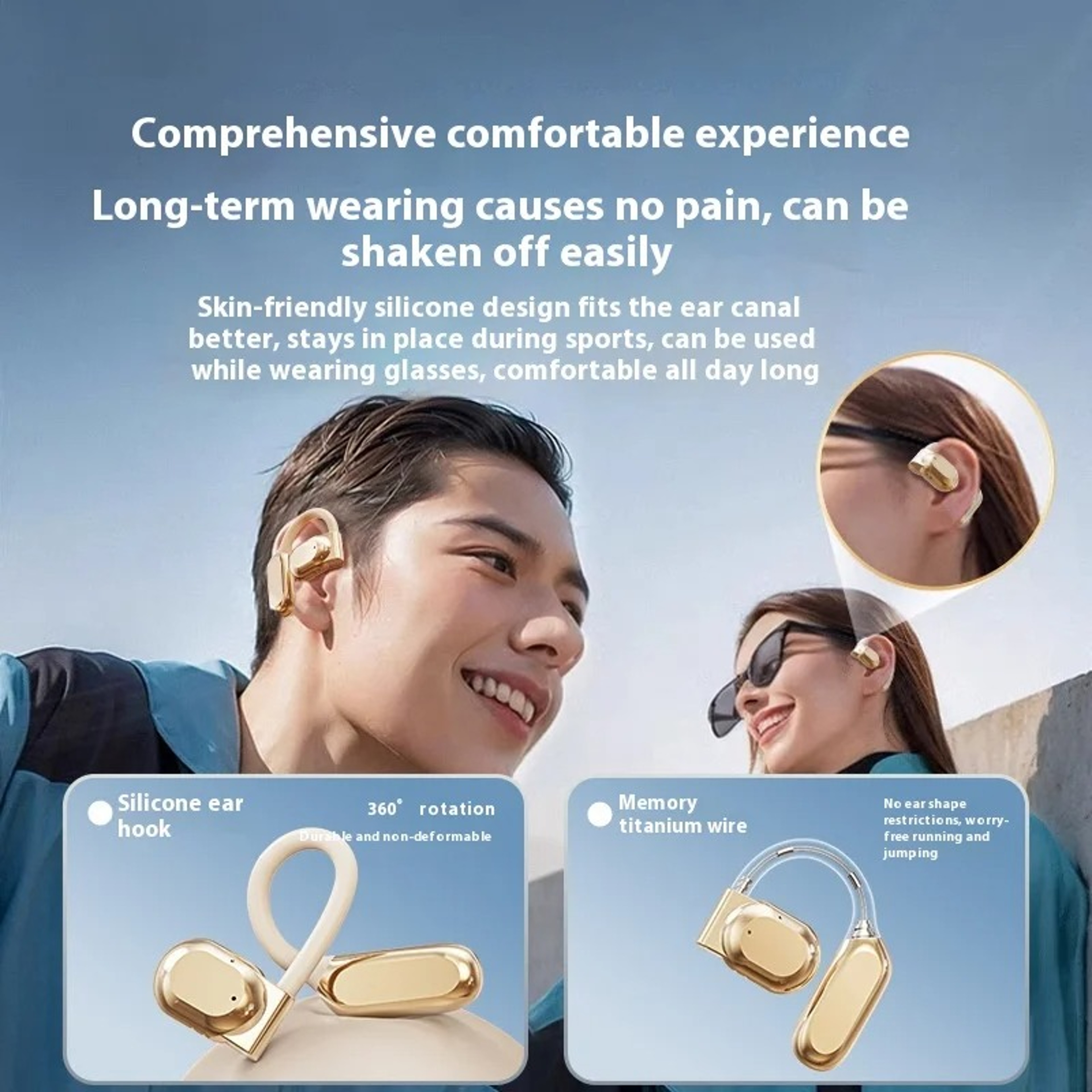 Wireless Bluetooth Workout Earbuds with Secure Hook – view 4