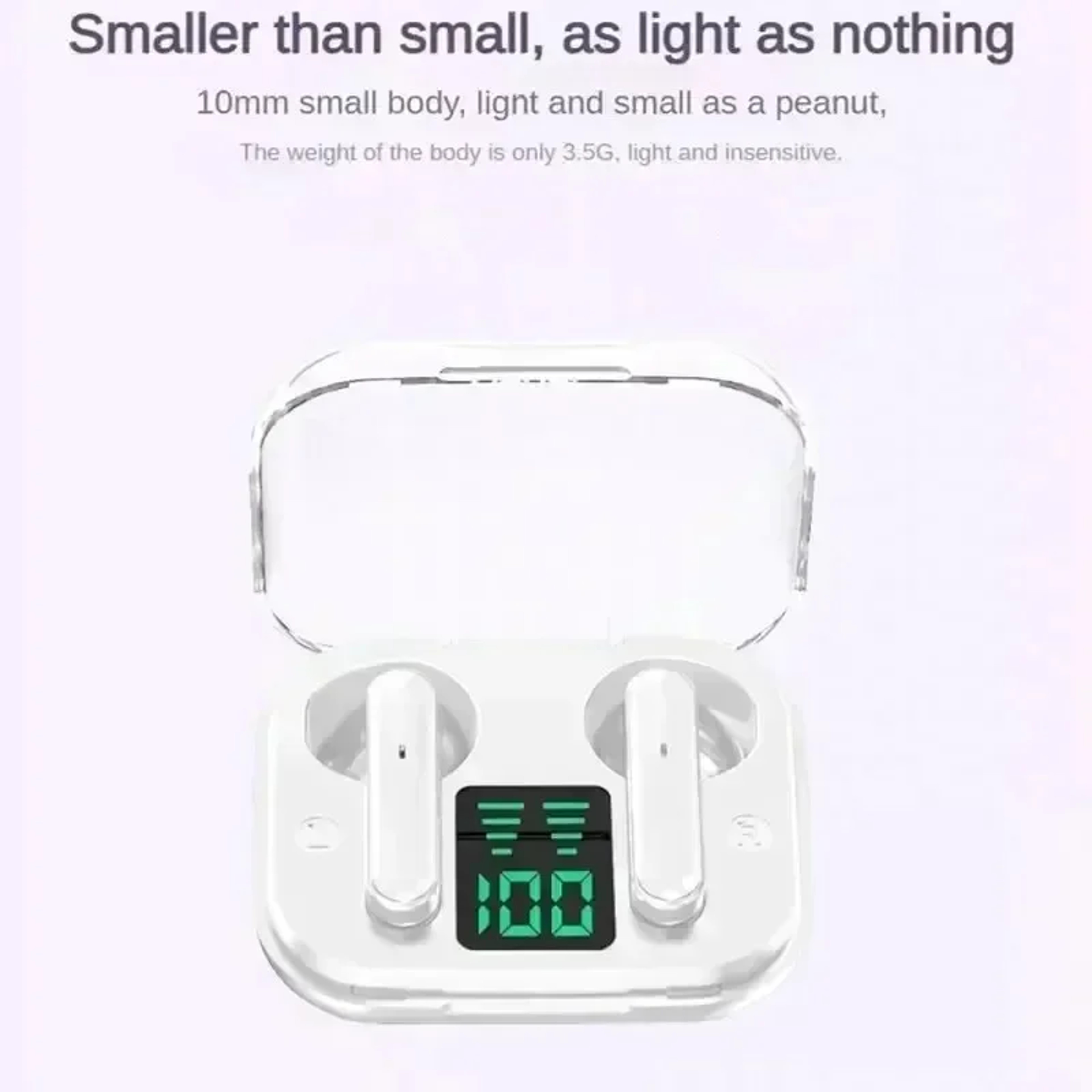 Transparent TWS Wireless Bluetooth Headset with ENC Mic and LED Power Display – view 4