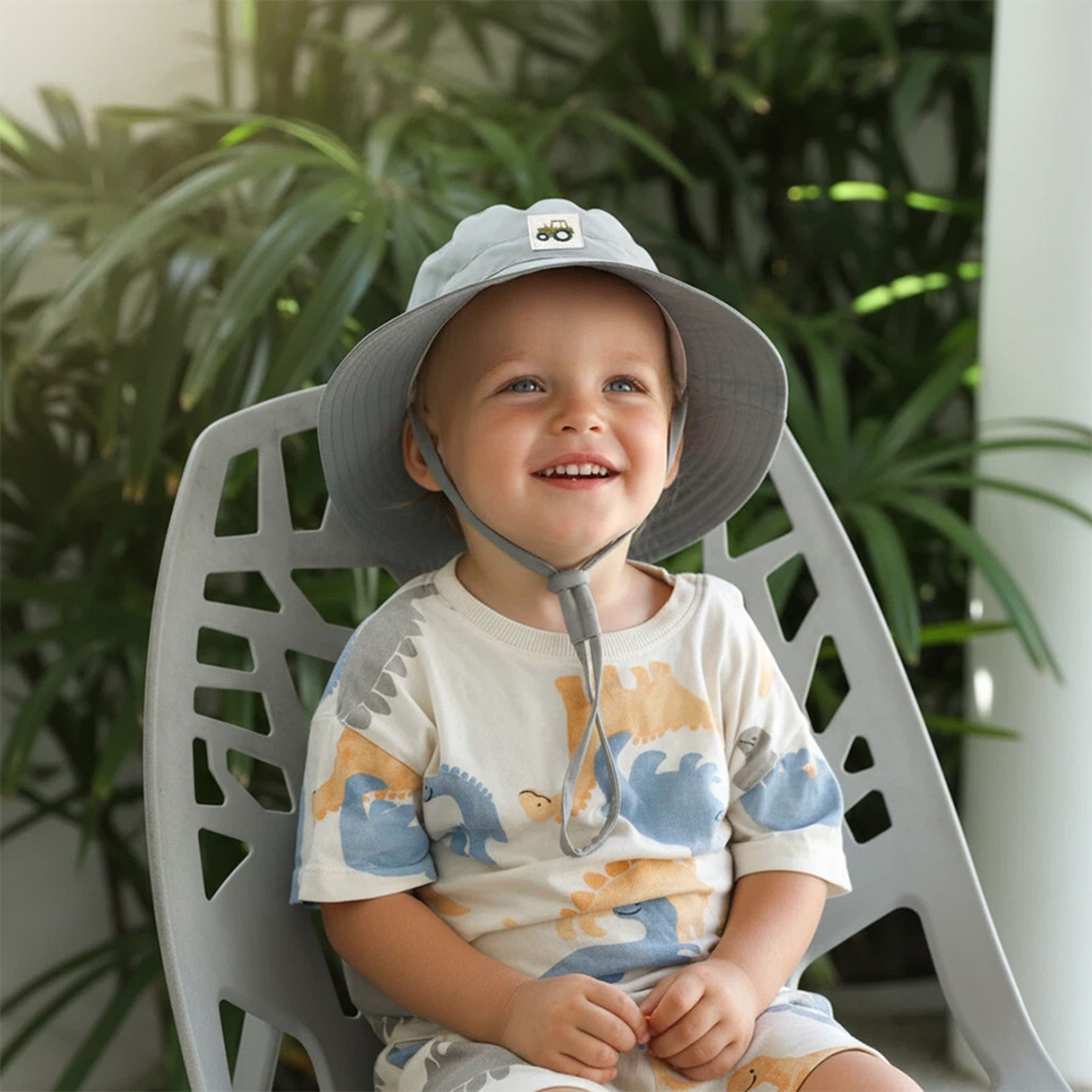 Kids Embroidered Patch Bucket Hat Soft Baby Sun Hat for Outdoor Style – view 9