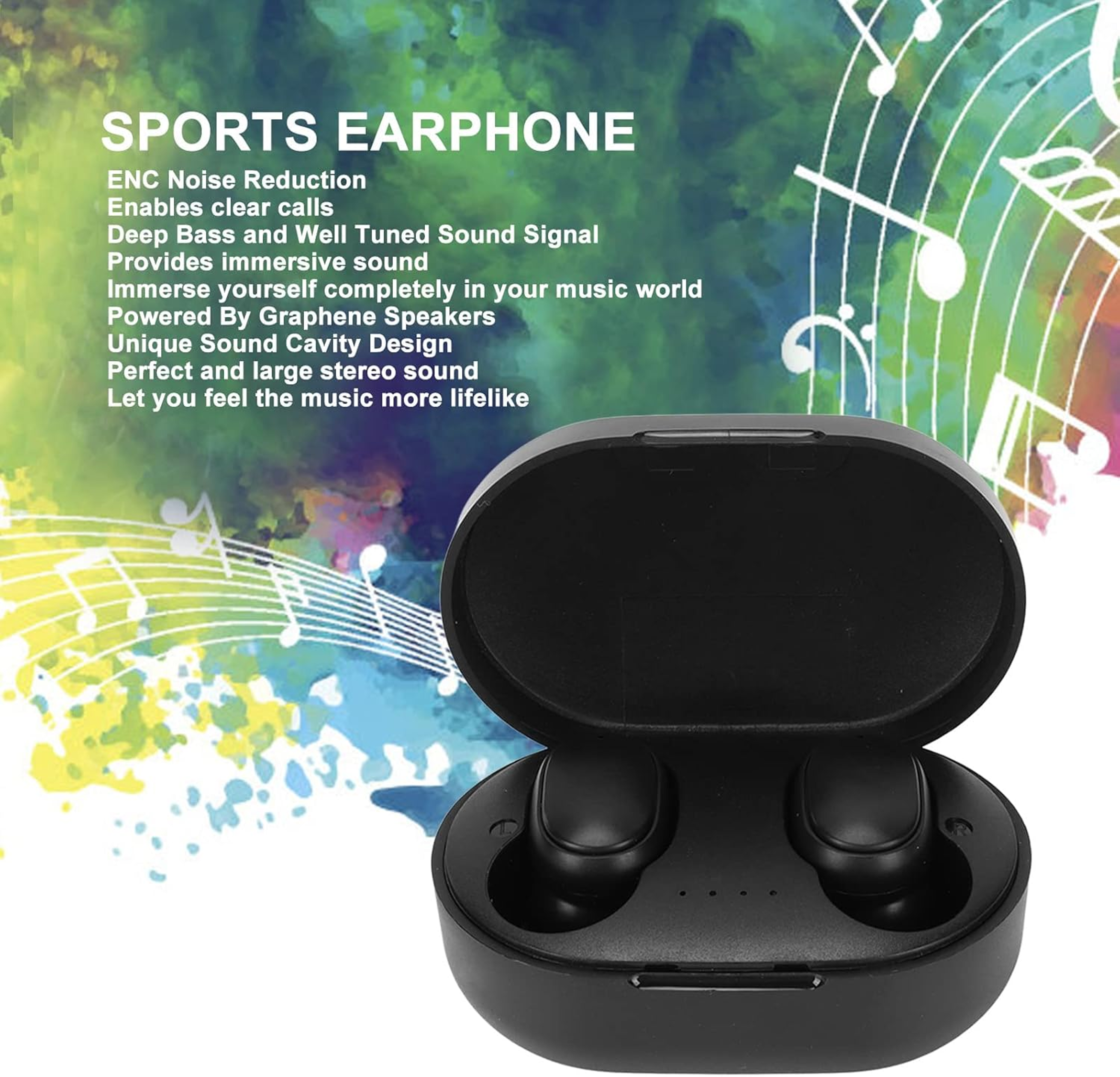 Wireless Bluetooth Earphones With Touch Control LED Display Sport Earbuds 3