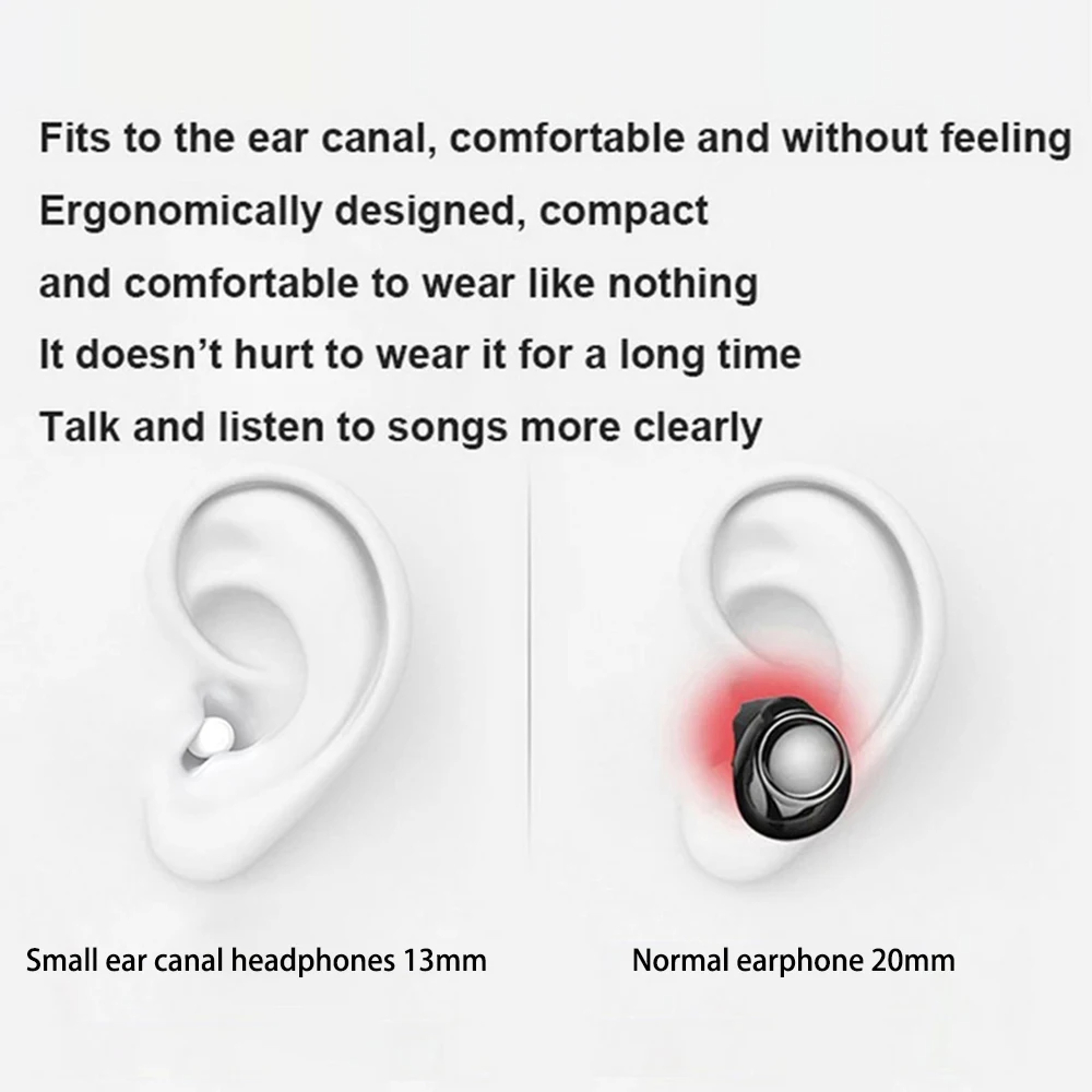 Invisible Mini Bluetooth Earbuds For Sleep HD Calls And Noise Reduction 4