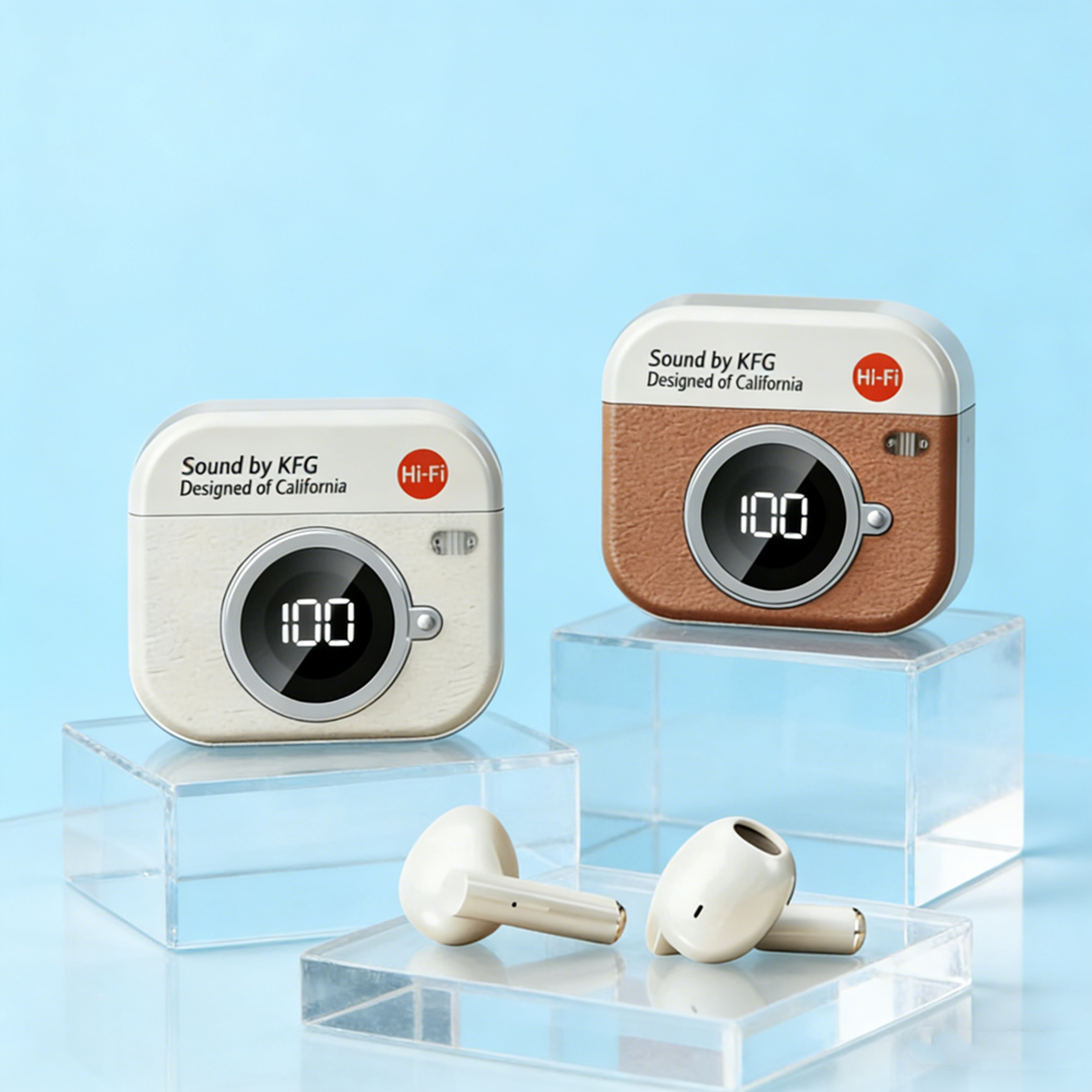 Bluetooth Wireless Earbuds with LED Display for Gaming Sports and Music – view 1