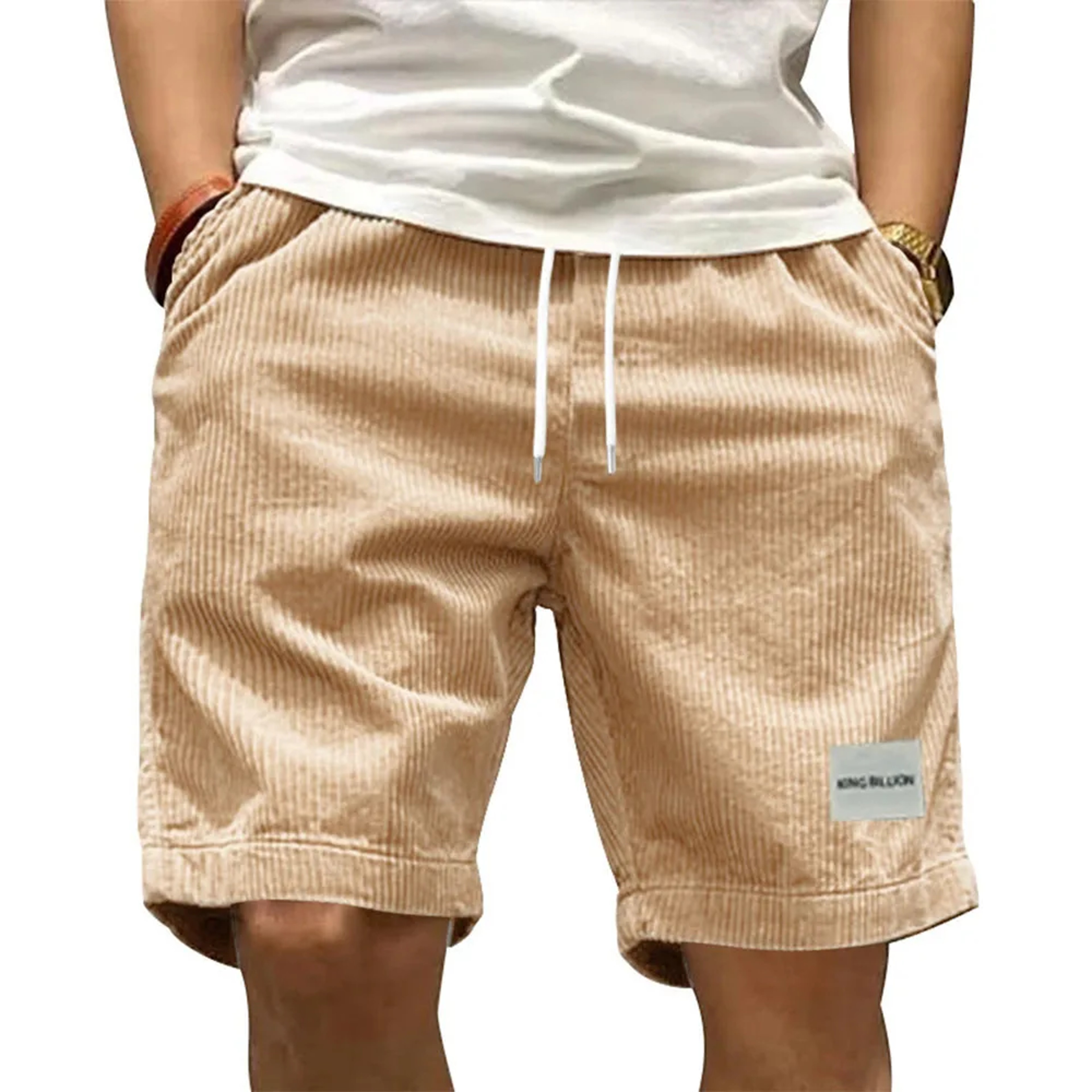Vintage Corduroy Cargo Shorts For Men Casual Retro Summer Outdoor Shorts 5