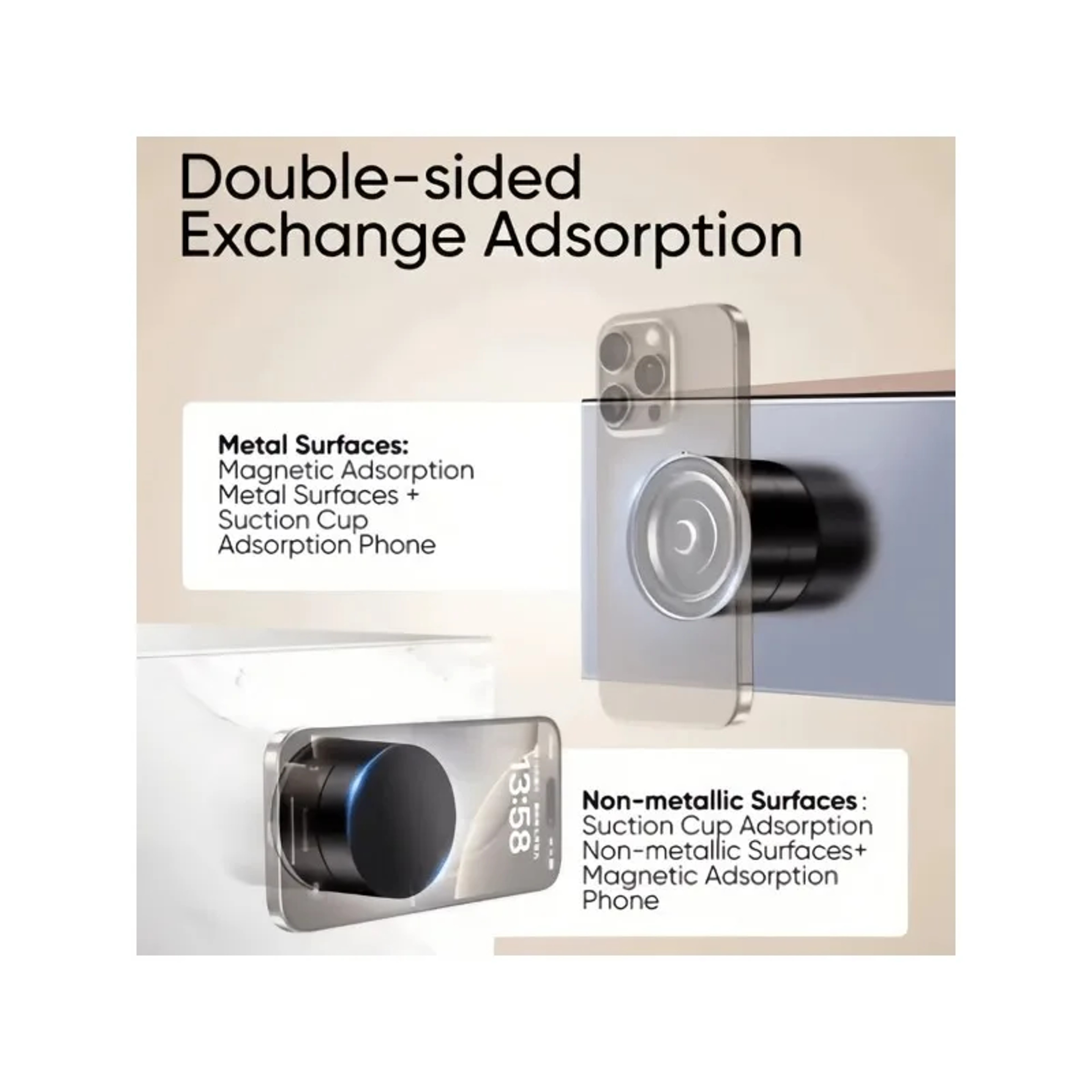 Foldable Magnetic Phone Holder Car Mount with Double Suction Cup Portable Stand – view 4