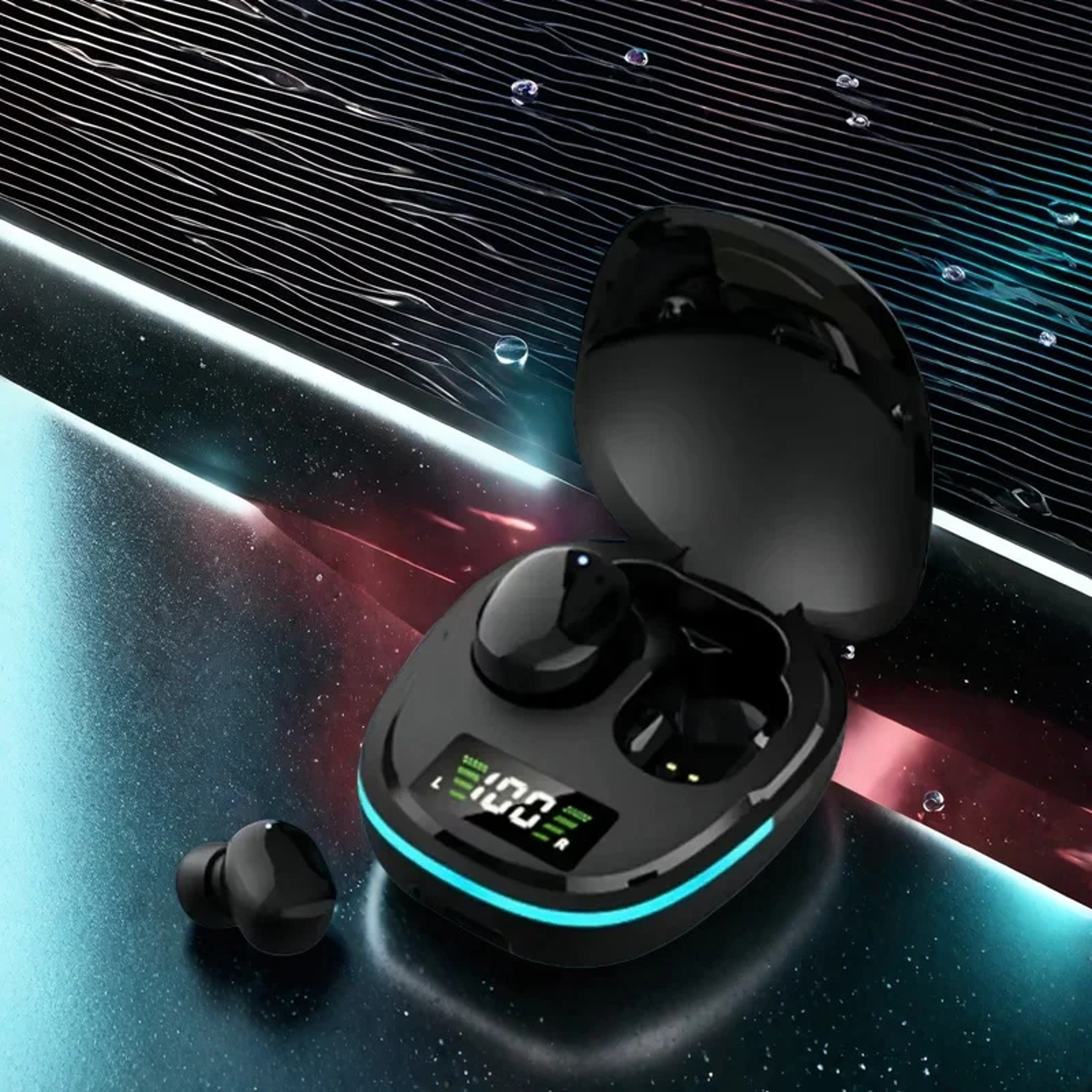 Wireless Bluetooth Earbuds Waterproof TWS Headphones with Digital Display Charging Case – view 2