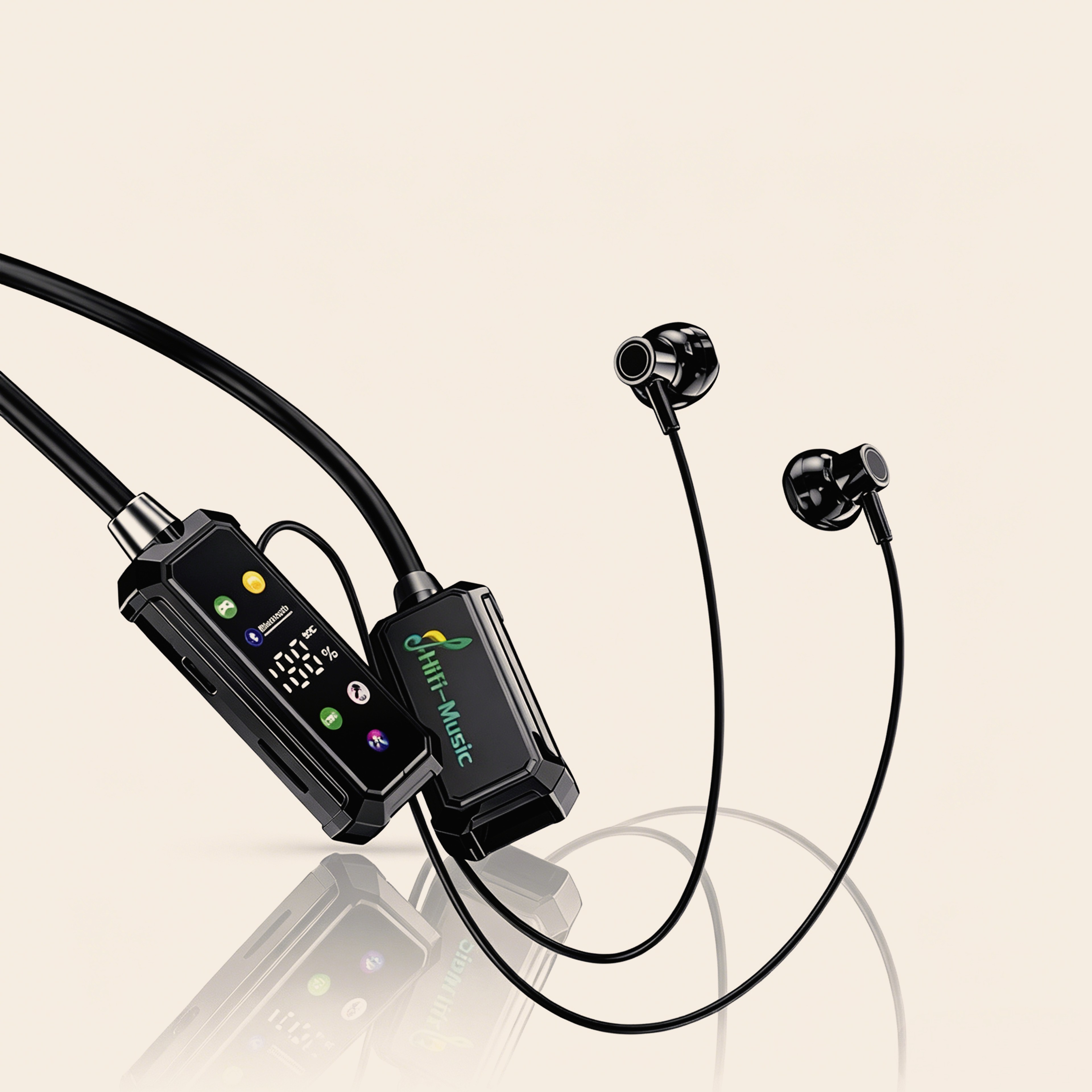 Portable Bluetooth Neckband Wireless Headset With Display Screen And Long Battery Life For Sports 0