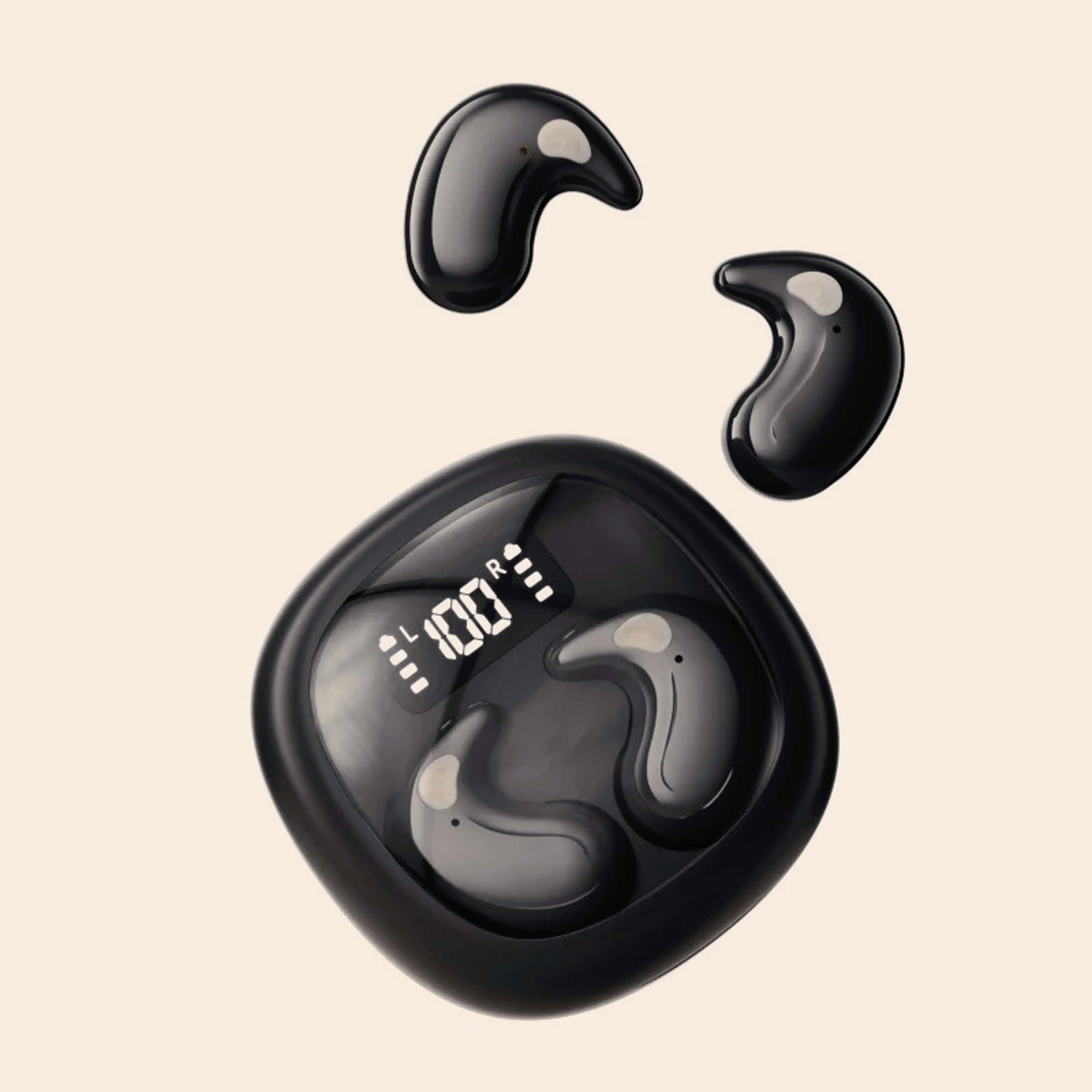 Sleep Friendly Wireless Bluetooth Earbuds with Mini Display Long Battery Life – view 1