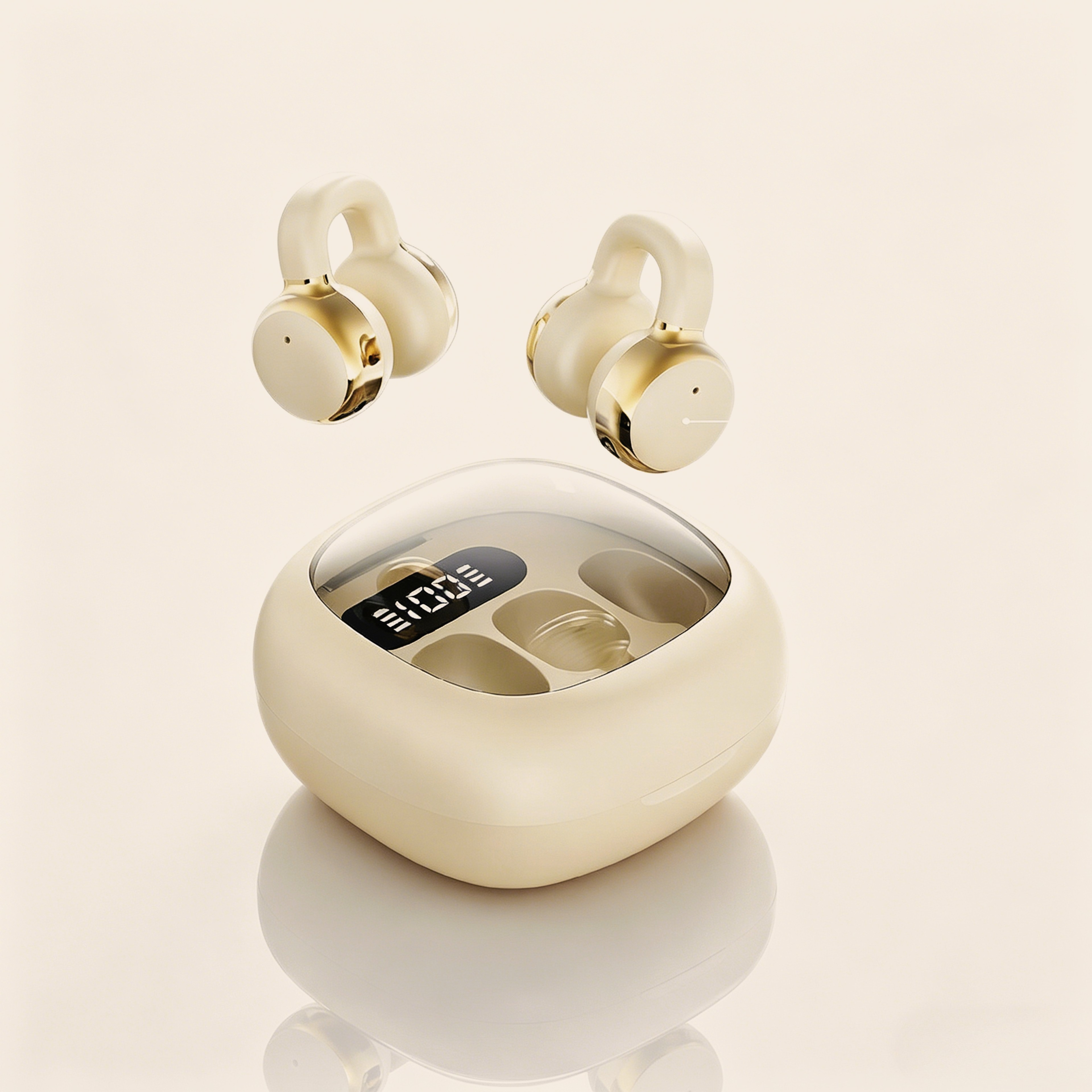 Wireless Ear Clip Earbuds with Drivers Digital Display and Surround Sound – view 1