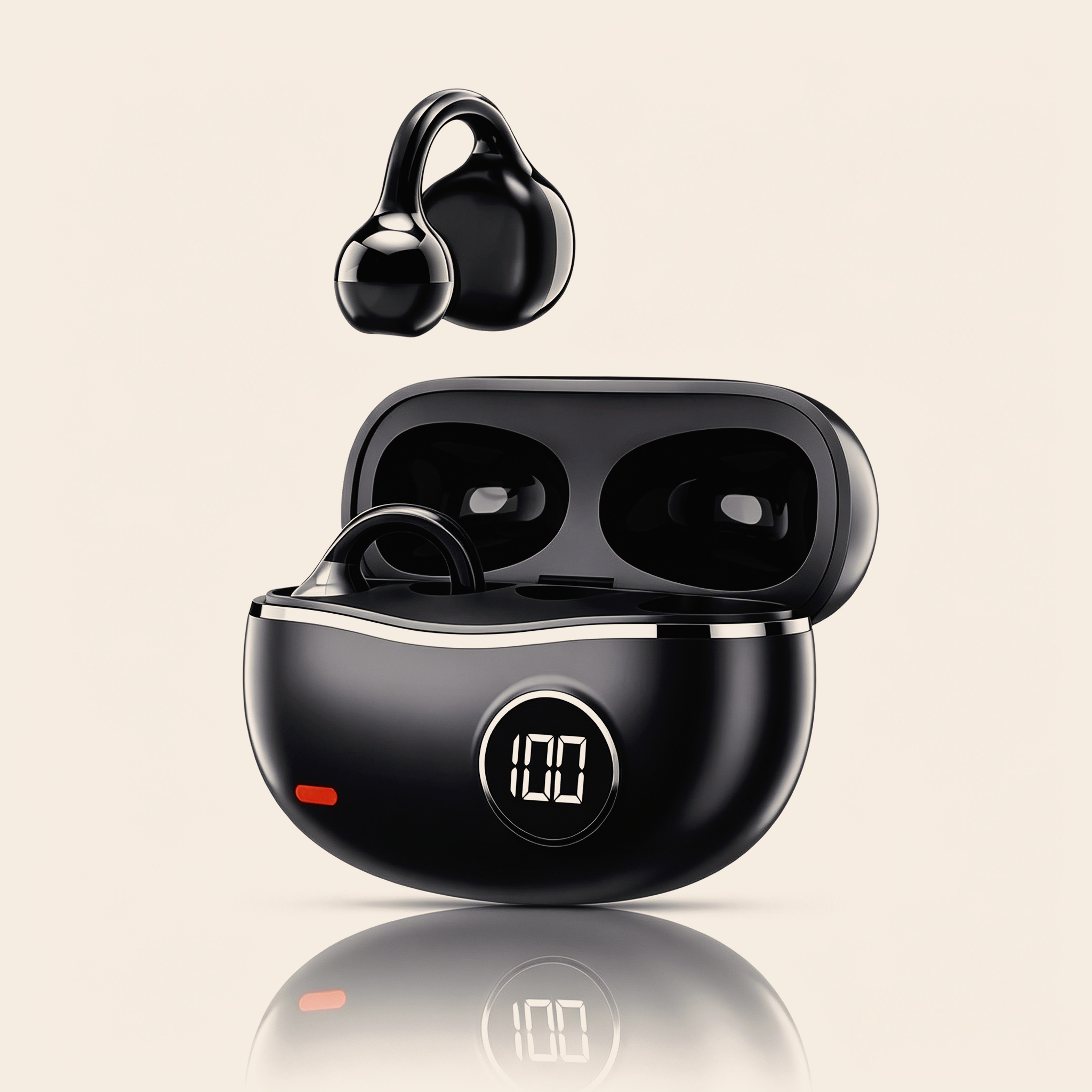 Bluetooth Wireless Earphones with Digital Display Hi Fi Stereo Sound and Clear Call Mic – view 1