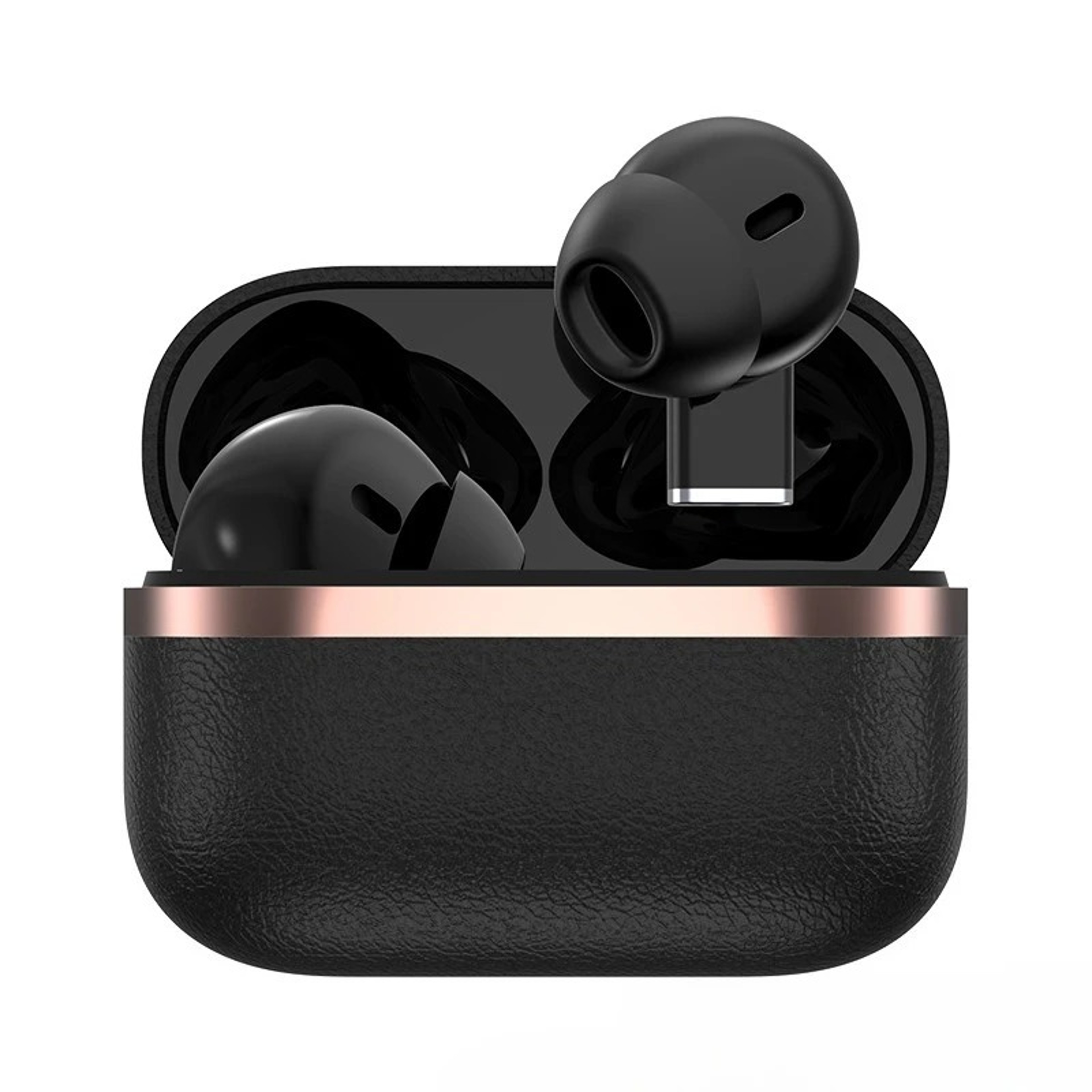 Leather Finish Wireless Earbuds with Semi In Ear Fit HD Mic and Long Battery Life – view 7