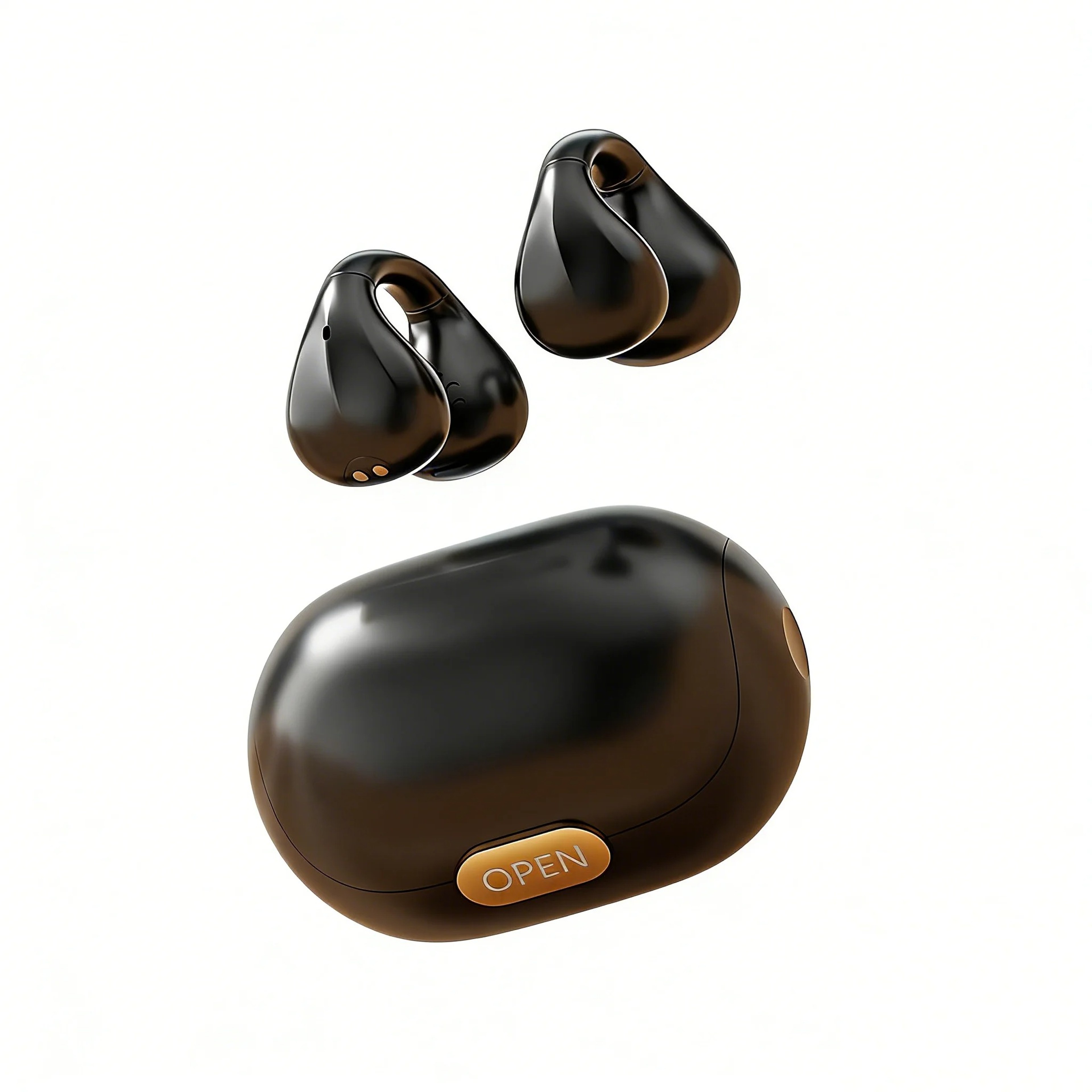 Space Capsule Open Ear Bluetooth Wireless Earbuds With Digital Display Sports Ear Clip Headset – view 7