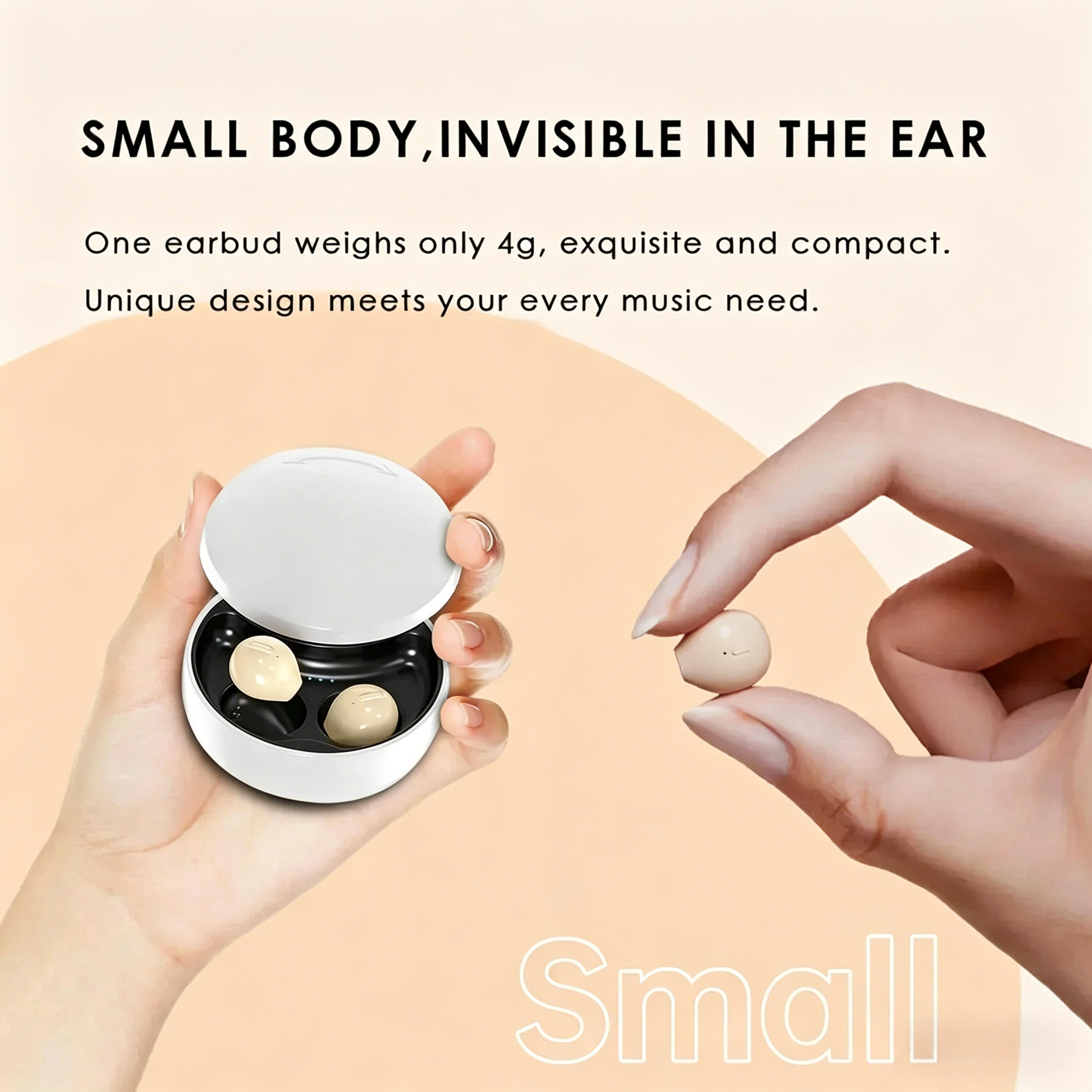 Mini Invisible Bluetooth Sleep Earbuds Wireless TWS Earphones with Mic for Sports and Daily Use – view 2