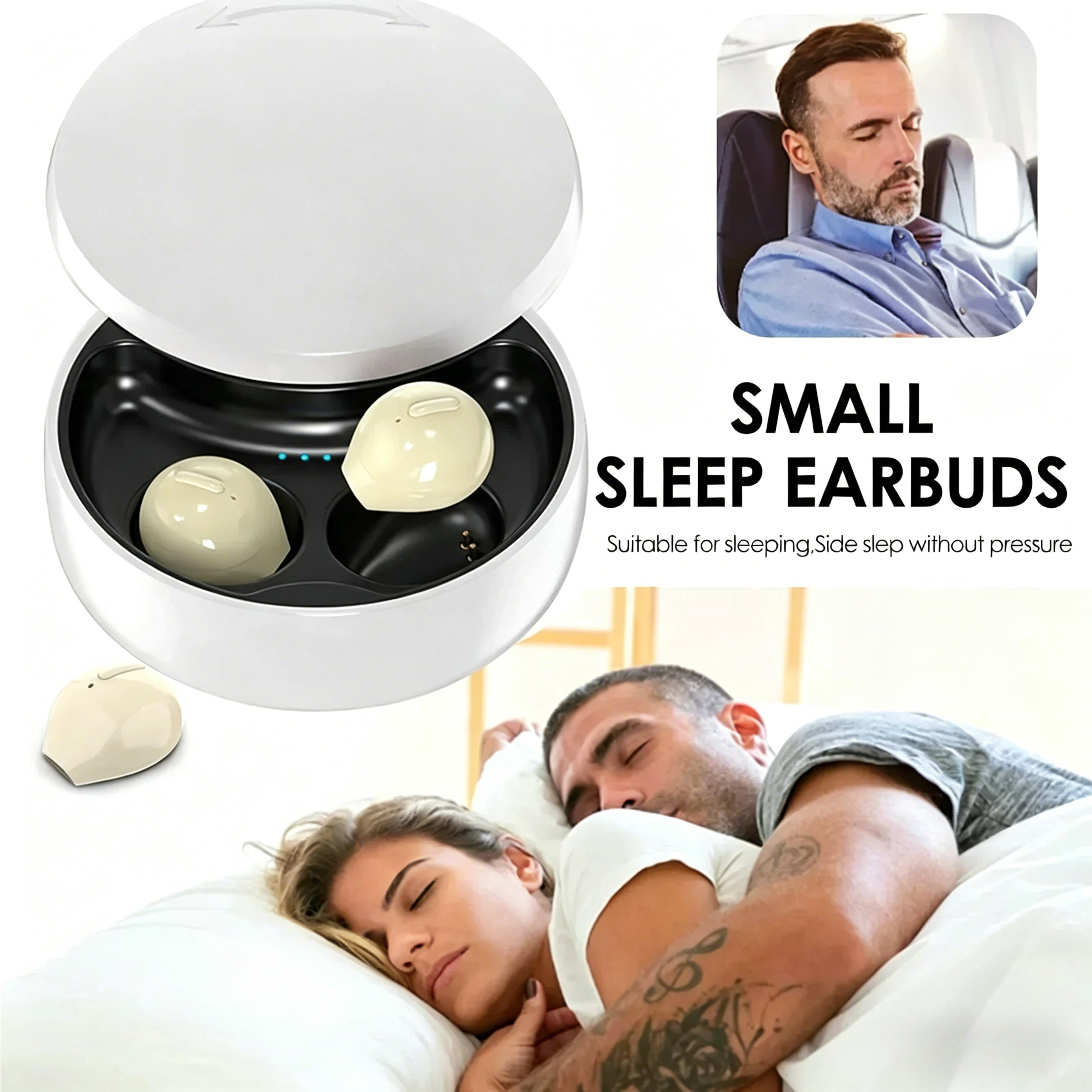 Mini Invisible Bluetooth Sleep Earbuds Wireless TWS Earphones with Mic for Sports and Daily Use – view 4