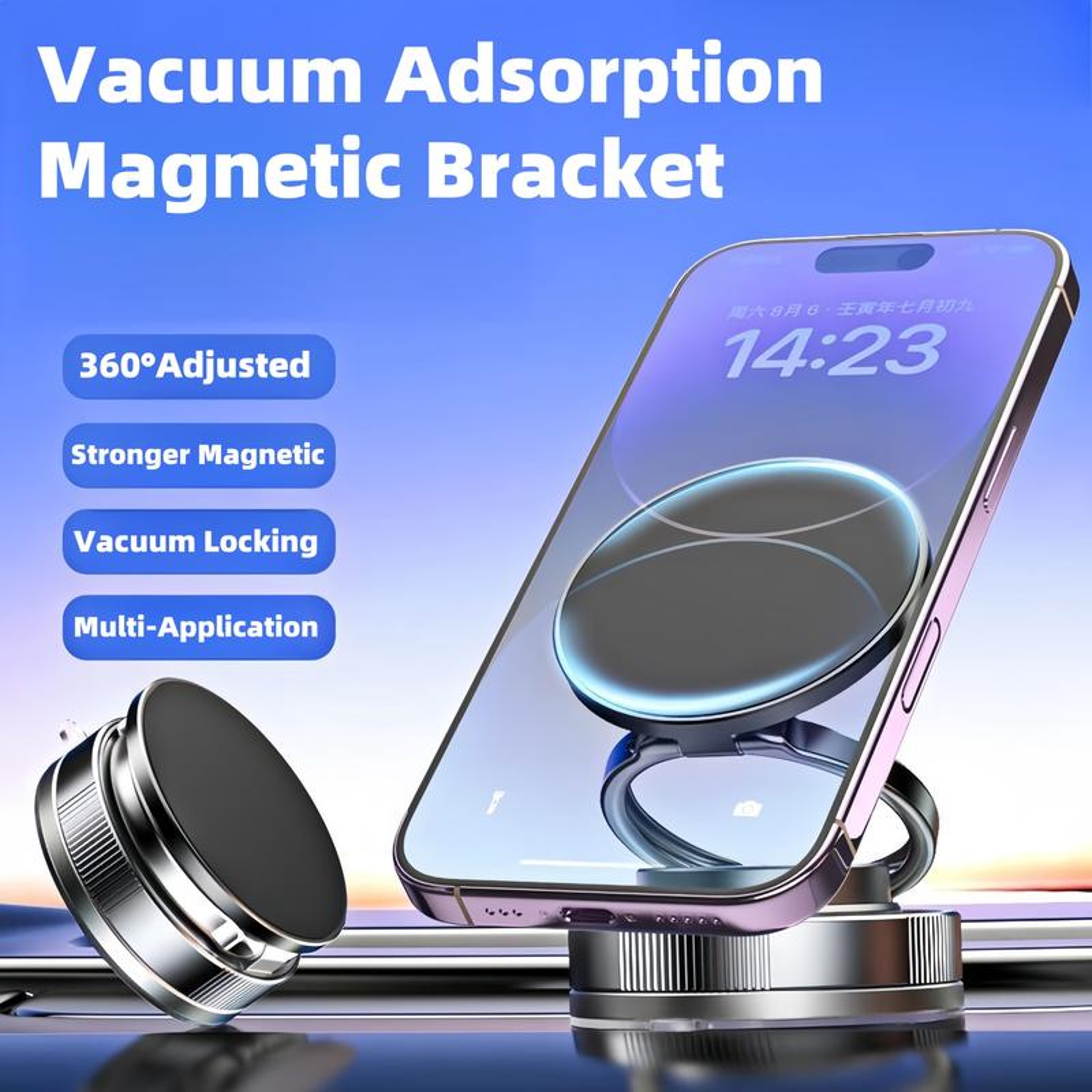 Vacuum Magnetic Car Phone Mount Hands Free Suction Holder – view 2