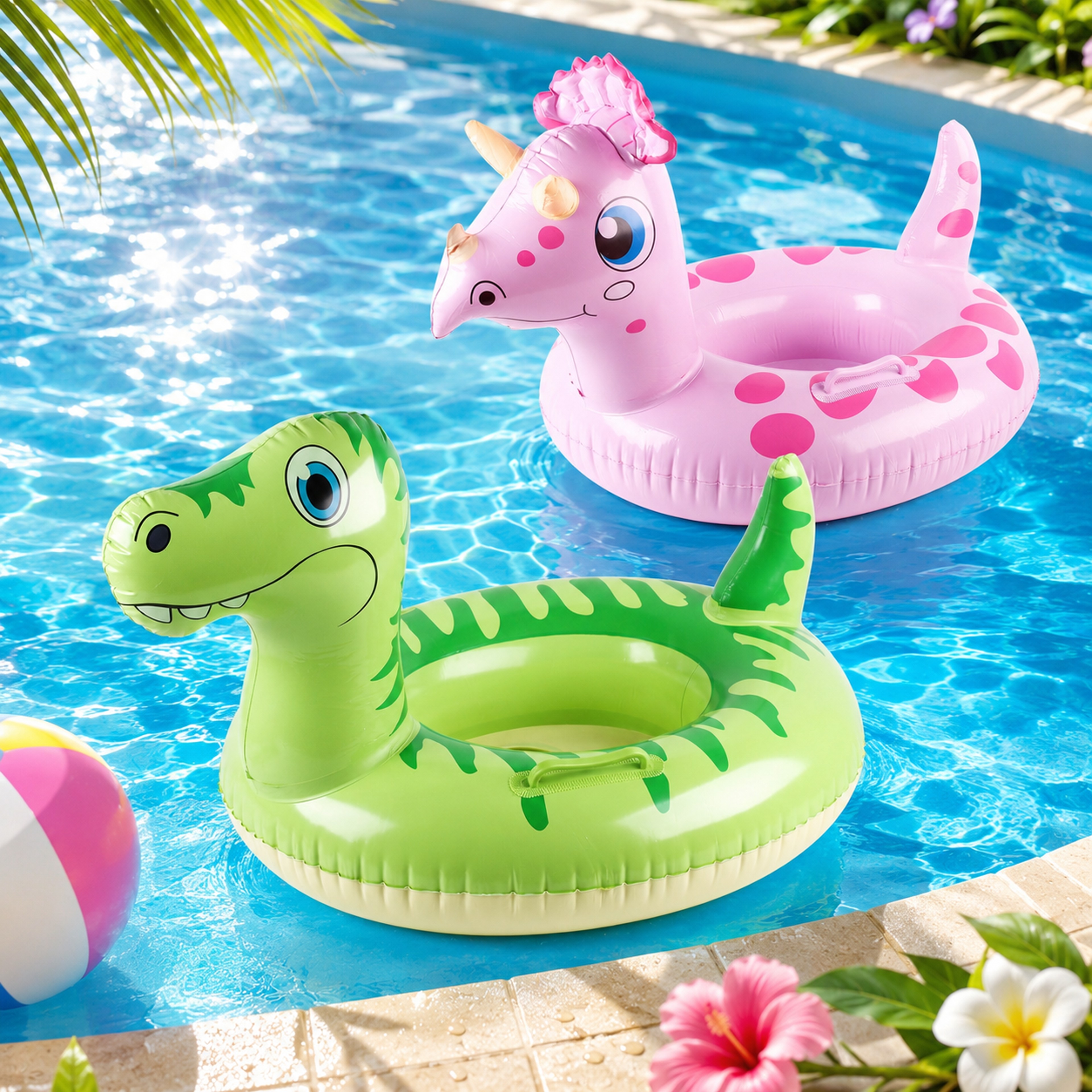 Inflatable Dinosaur Swim Ring Pool Float for Kids Summer Fun – view 1
