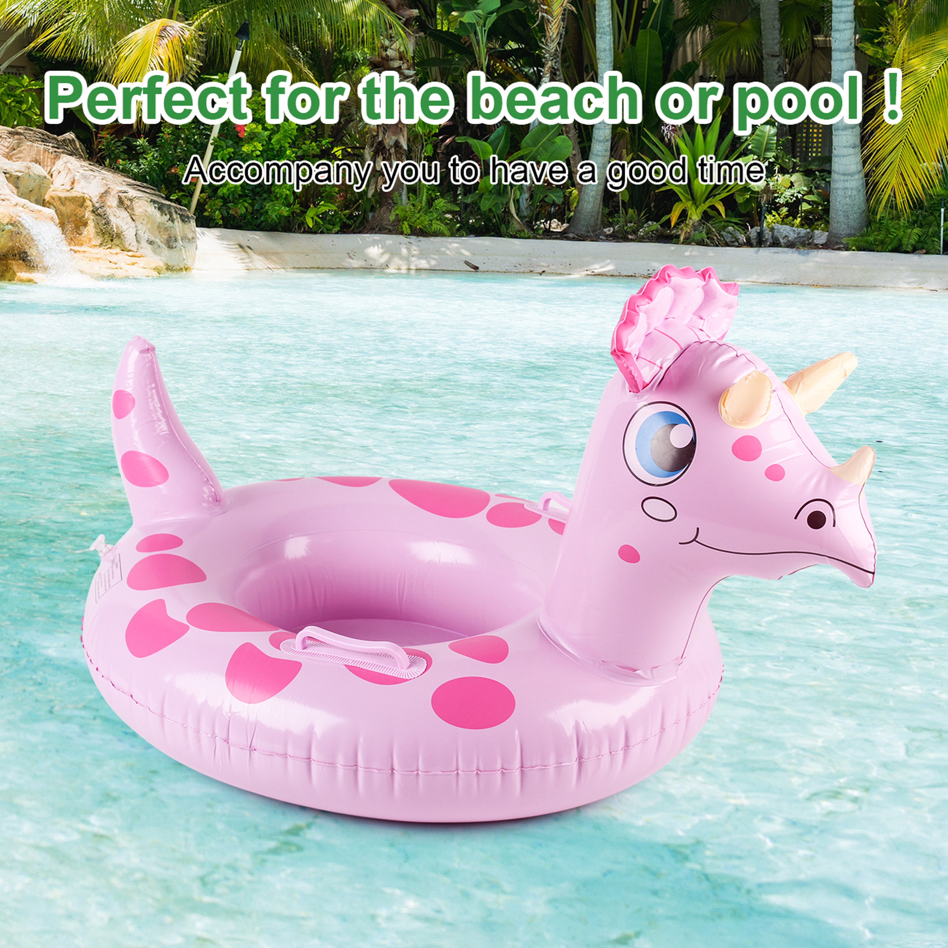 Inflatable Dinosaur Swim Ring Pool Float for Kids Summer Fun – view 4