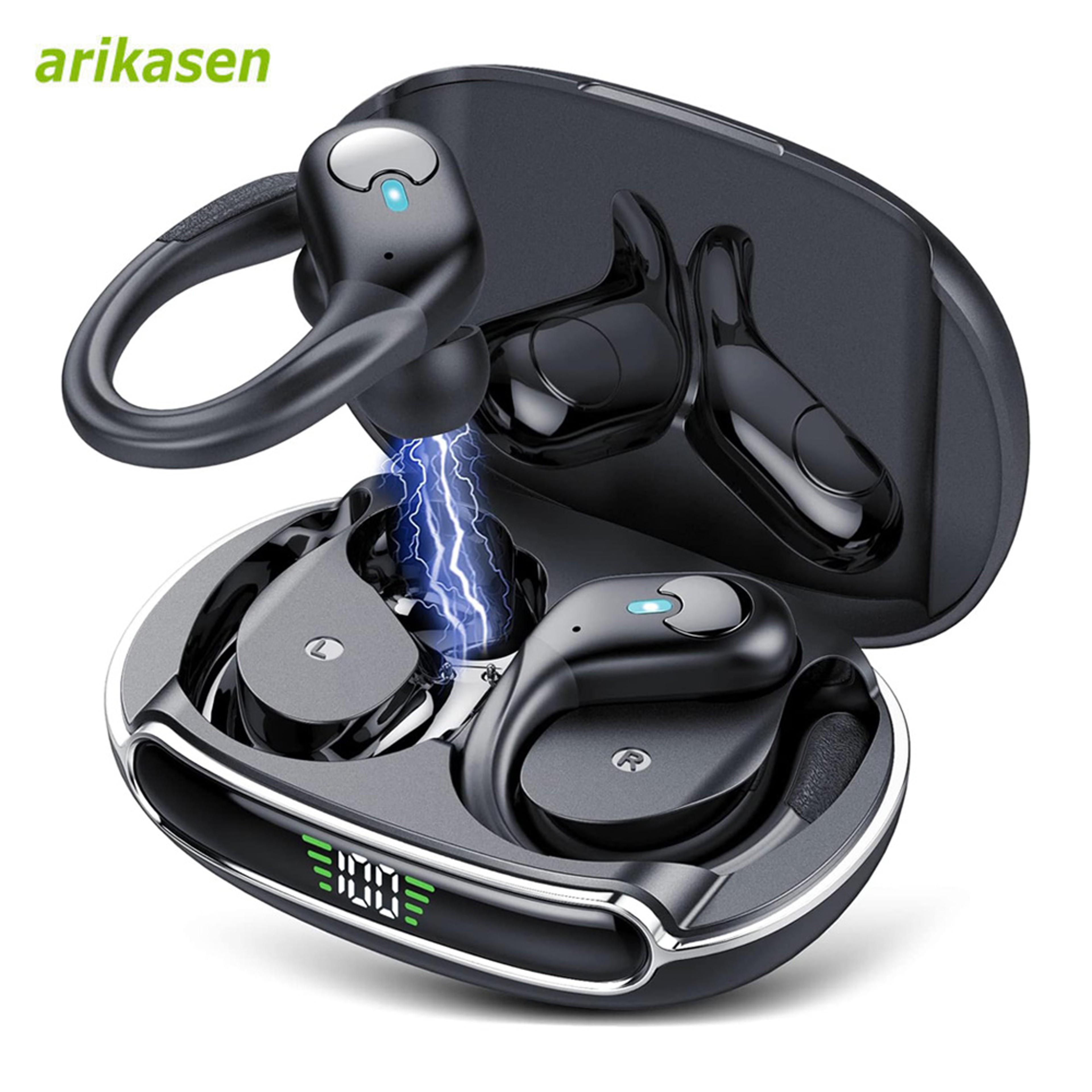 Bluetooth Wireless Earbuds with Playback LED Charging Case and ENC Mic – view 1