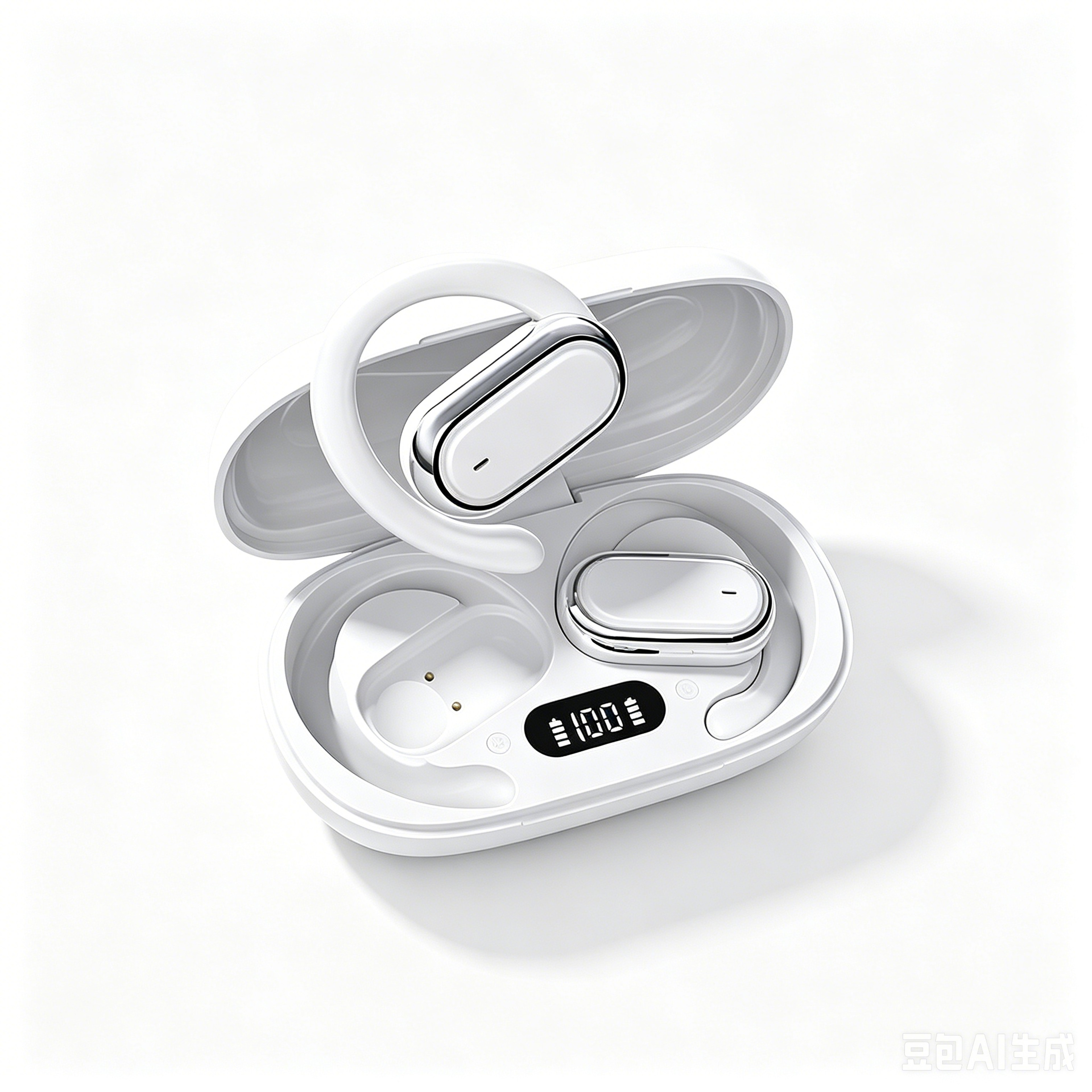 Wireless OWS Earhook Bluetooth Earbuds with Smart LED Display – view 1