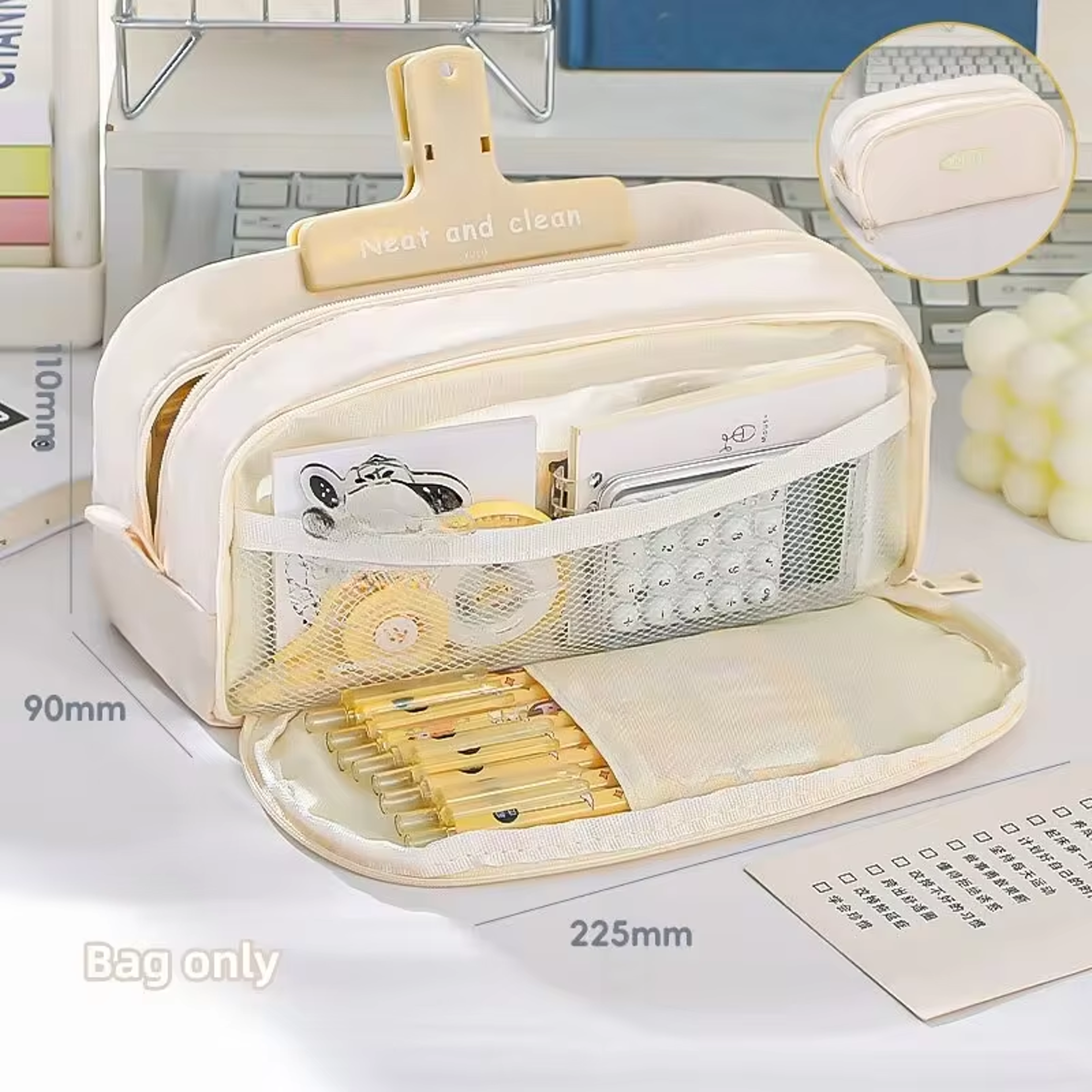 Large Capacity Multi Compartment Pencil Case Organizer For School And Office 4