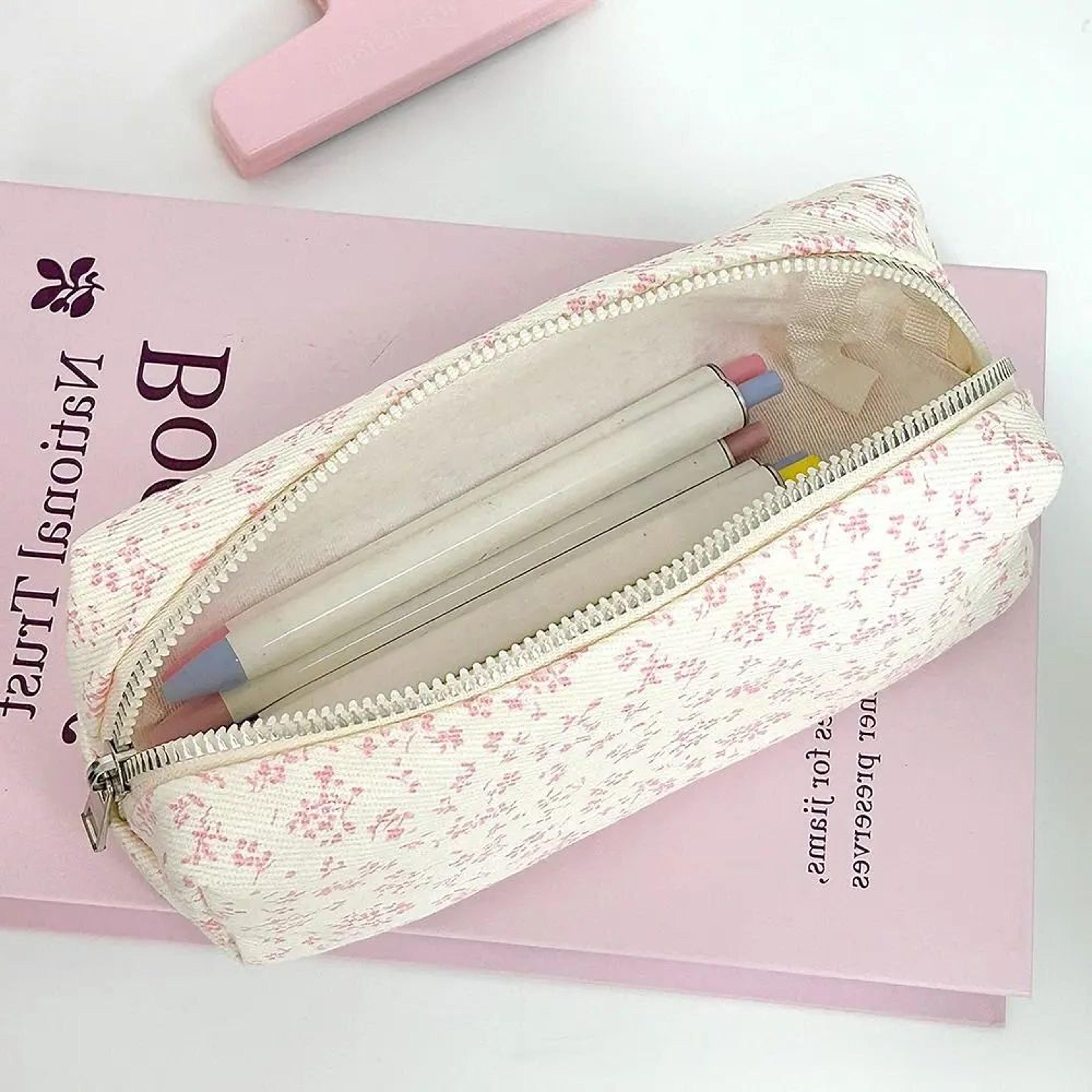 Floral Pencil Case Large Capacity School Organizer Bag For Students 2