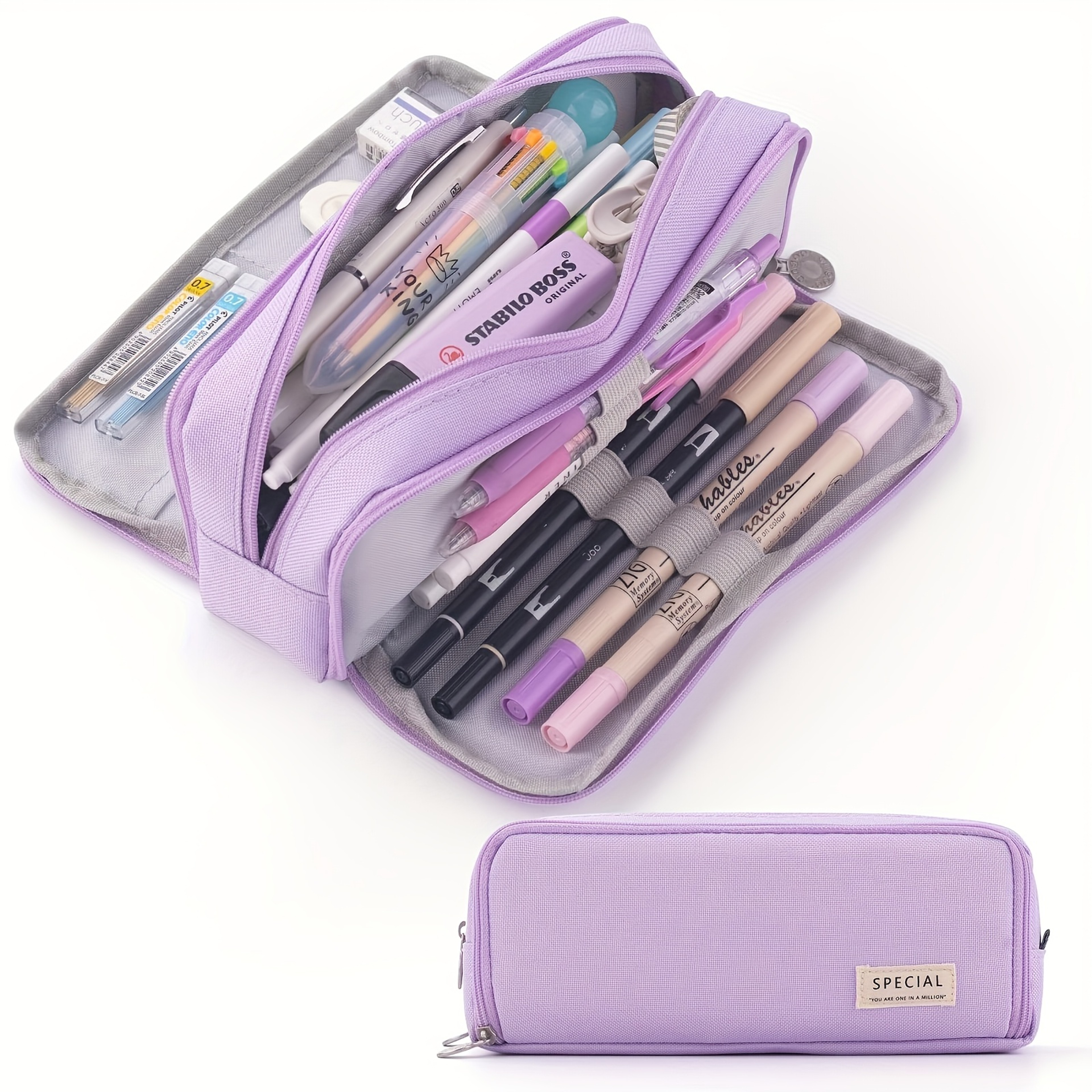 Large Capacity Pink Pencil Case for Girls Multi Layer Stationery Organizer – view 13