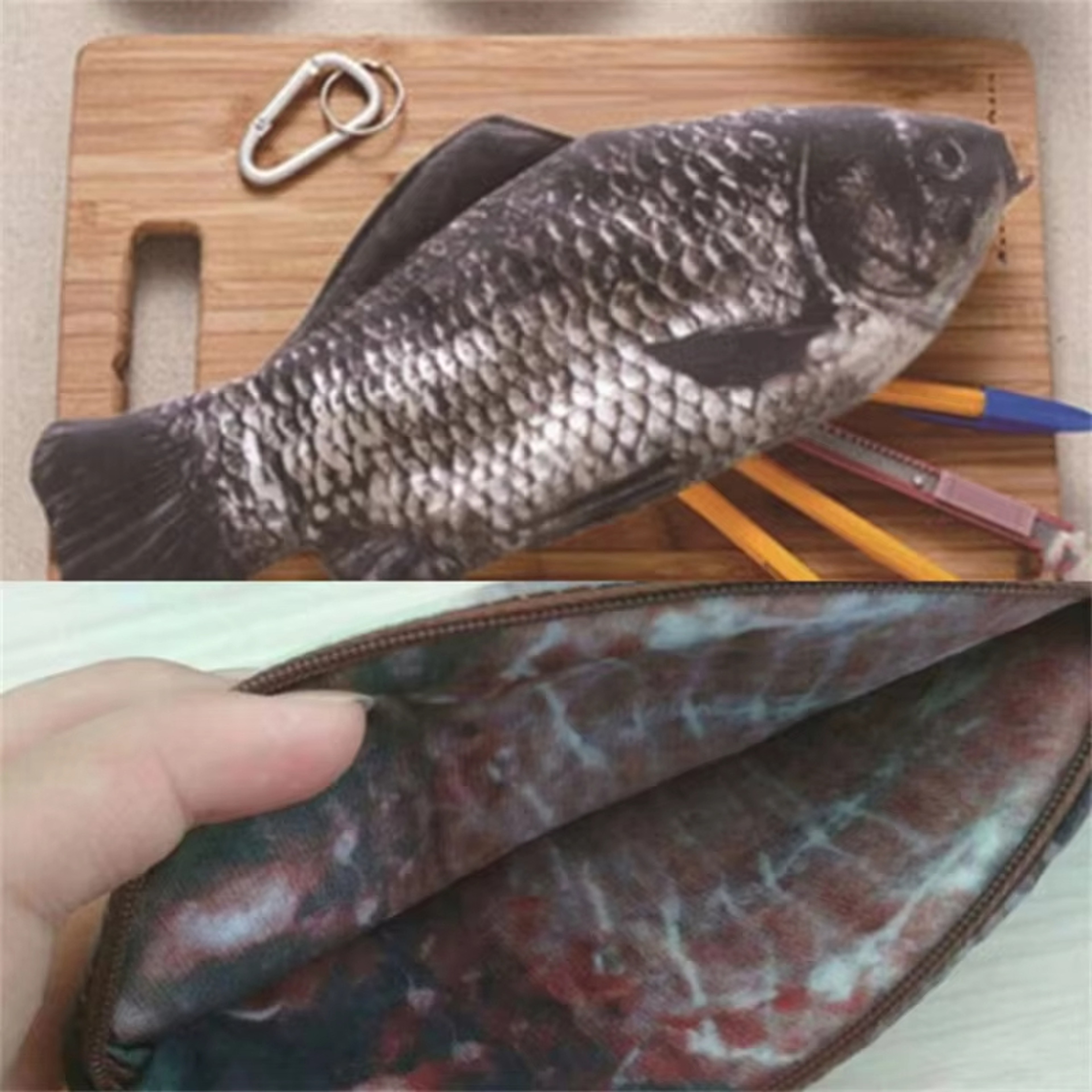 Realistic Fish Shape Pencil Case Cute Pencil Pouch for School Makeup and Stationery Storage – view 6