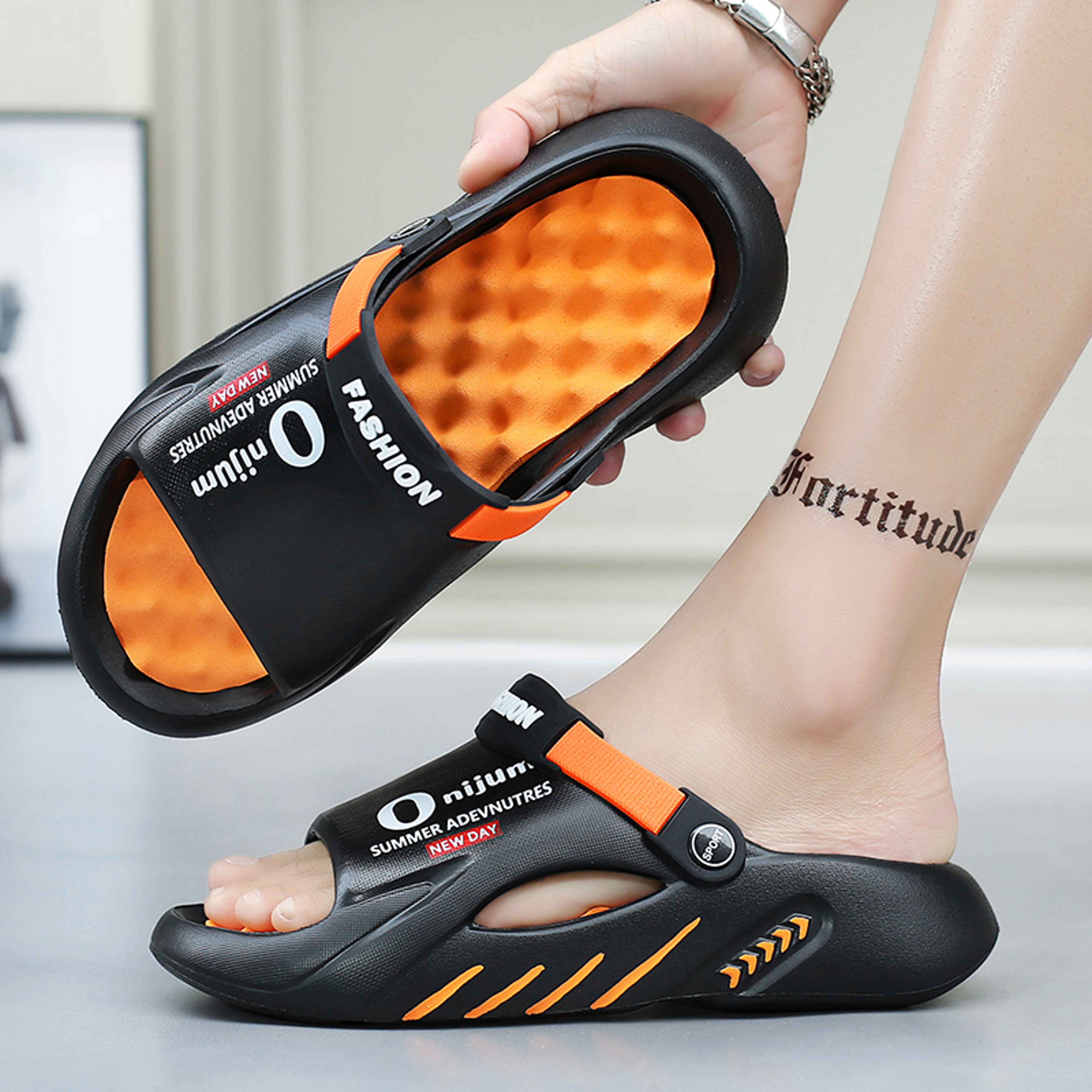 Mens Massage Slippers Summer, Indoor Outdoor Sandals, Beach Casual Shoes, Soft Comfortable Sole Slides, Lightweight Mens – view 5