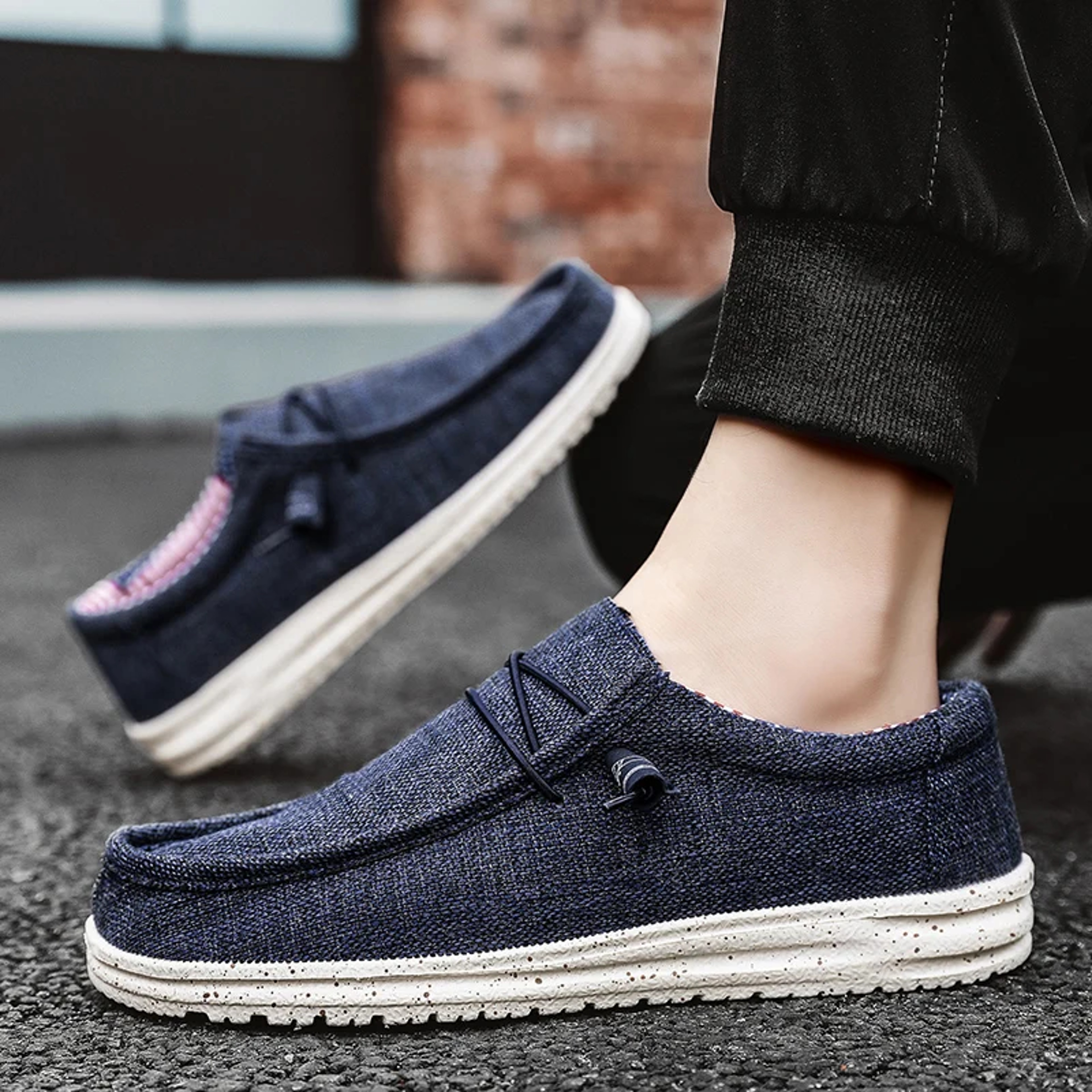 Comfortable Men Casual Shoes Slip On Canvas Loafers Non Slip Soft Moccasins Summer Walking Flats Sn 0