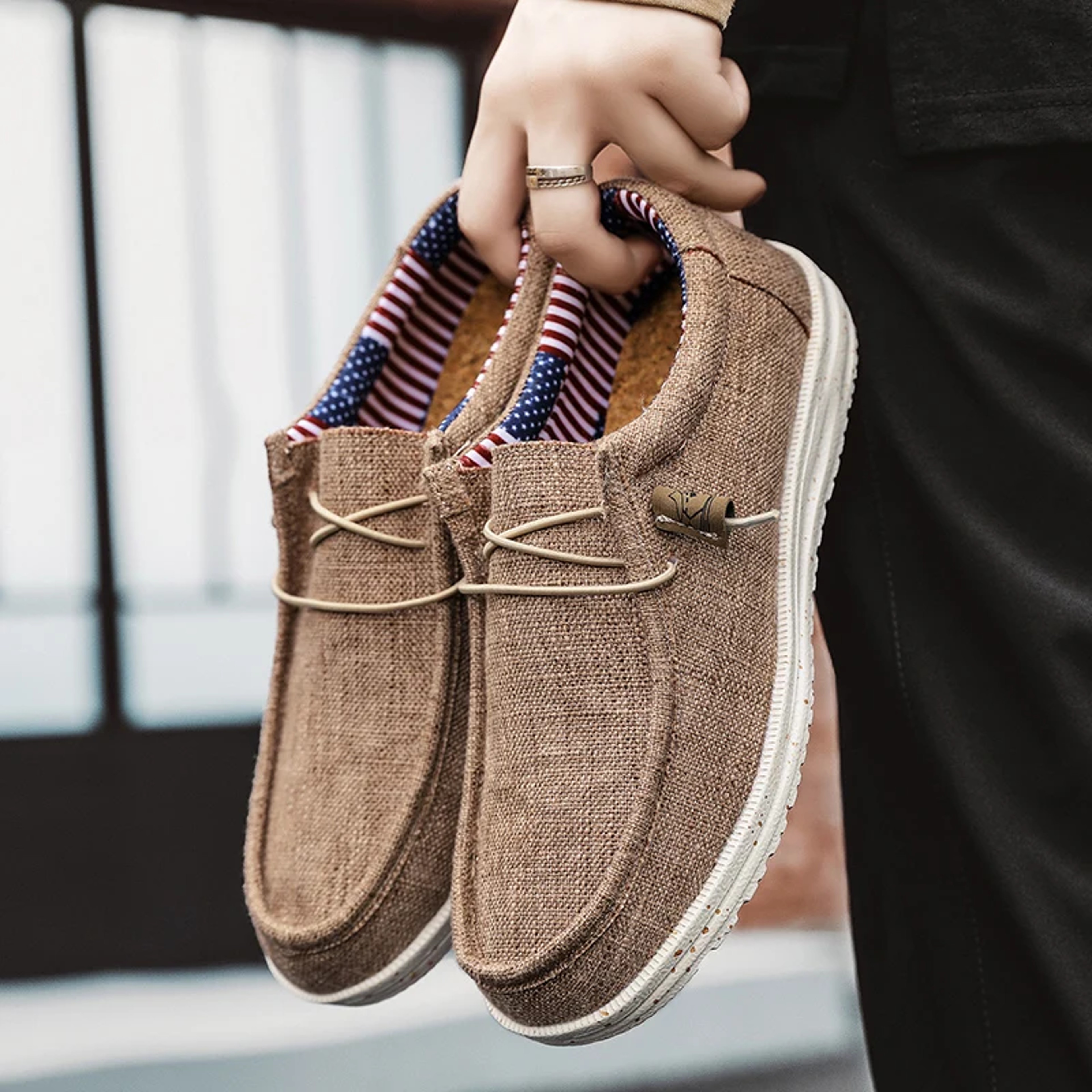 Comfortable Men Casual Shoes Slip On Canvas Loafers Non Slip Soft Moccasins Summer Walking Flats Sn 3