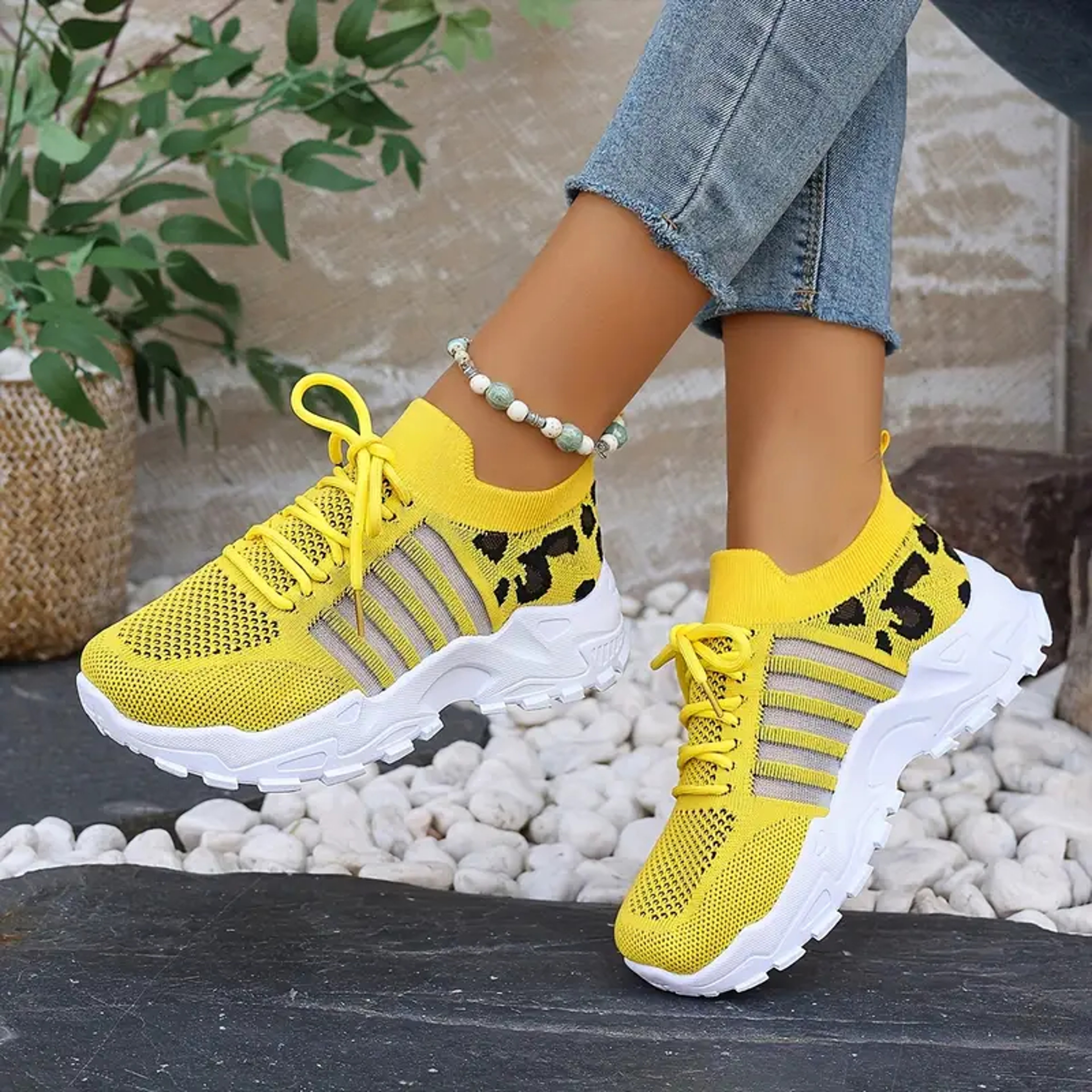 Lightweight and Breathable Women's Casual Sneakers, Shoes Woman, Leopard Print Fashion Sneakers, Womens Shoes Sale – view 9