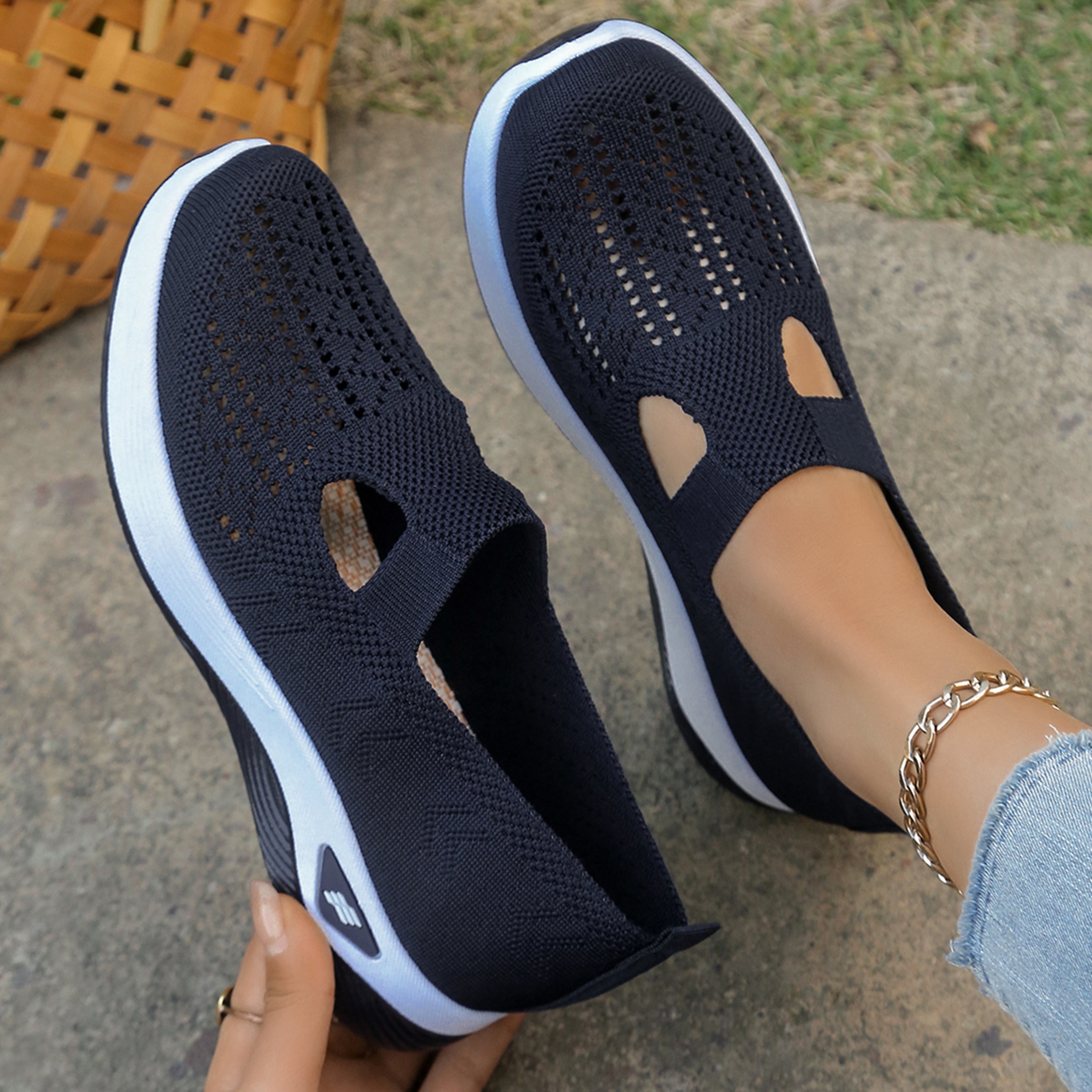 Womens Casual Shoes Womens Shoes Solid Color Breathable Sports Shoes Lightweight SoftSoled Walking
