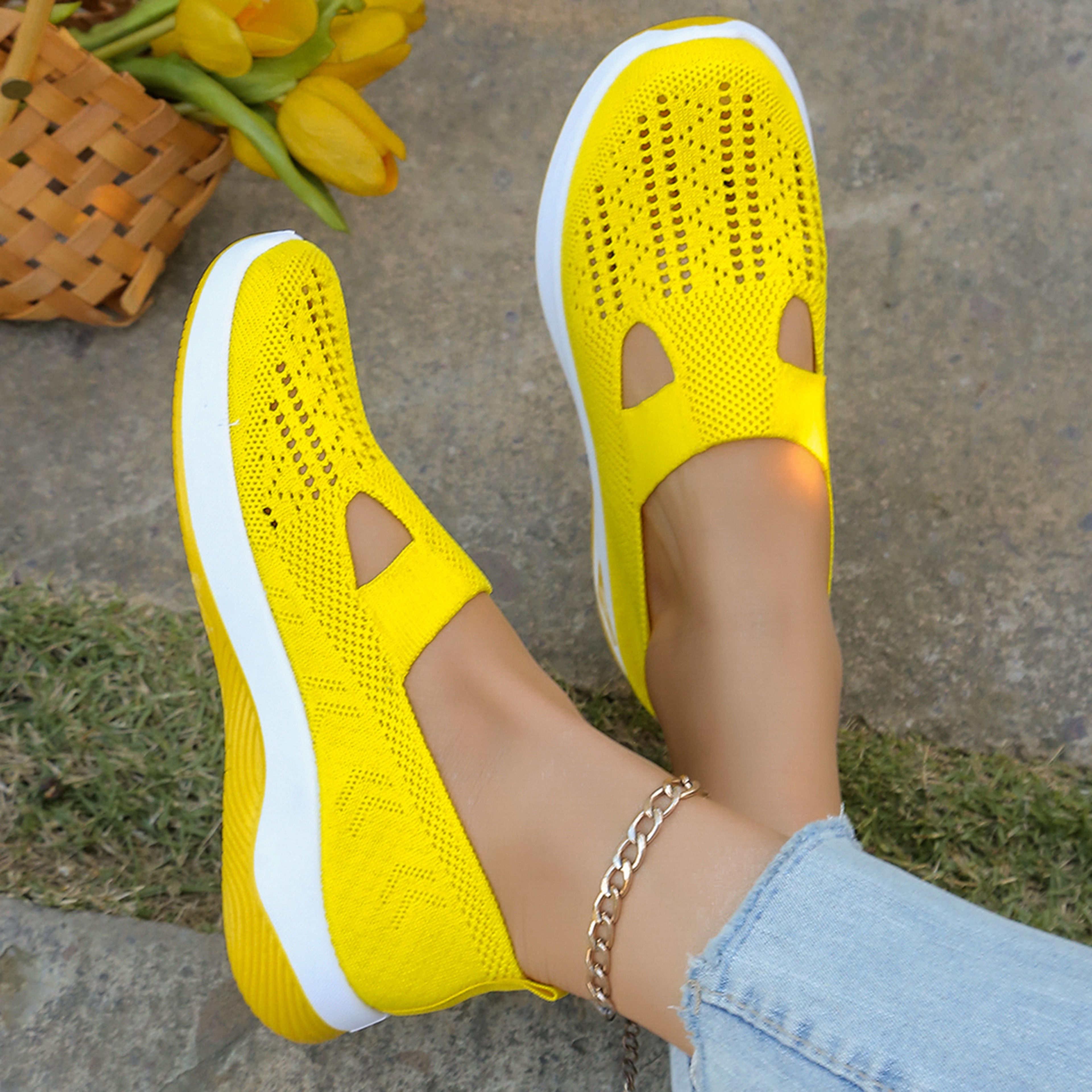 Womens Casual Shoes Womens Shoes Solid Color Breathable Sports Shoes Lightweight SoftSoled Walking