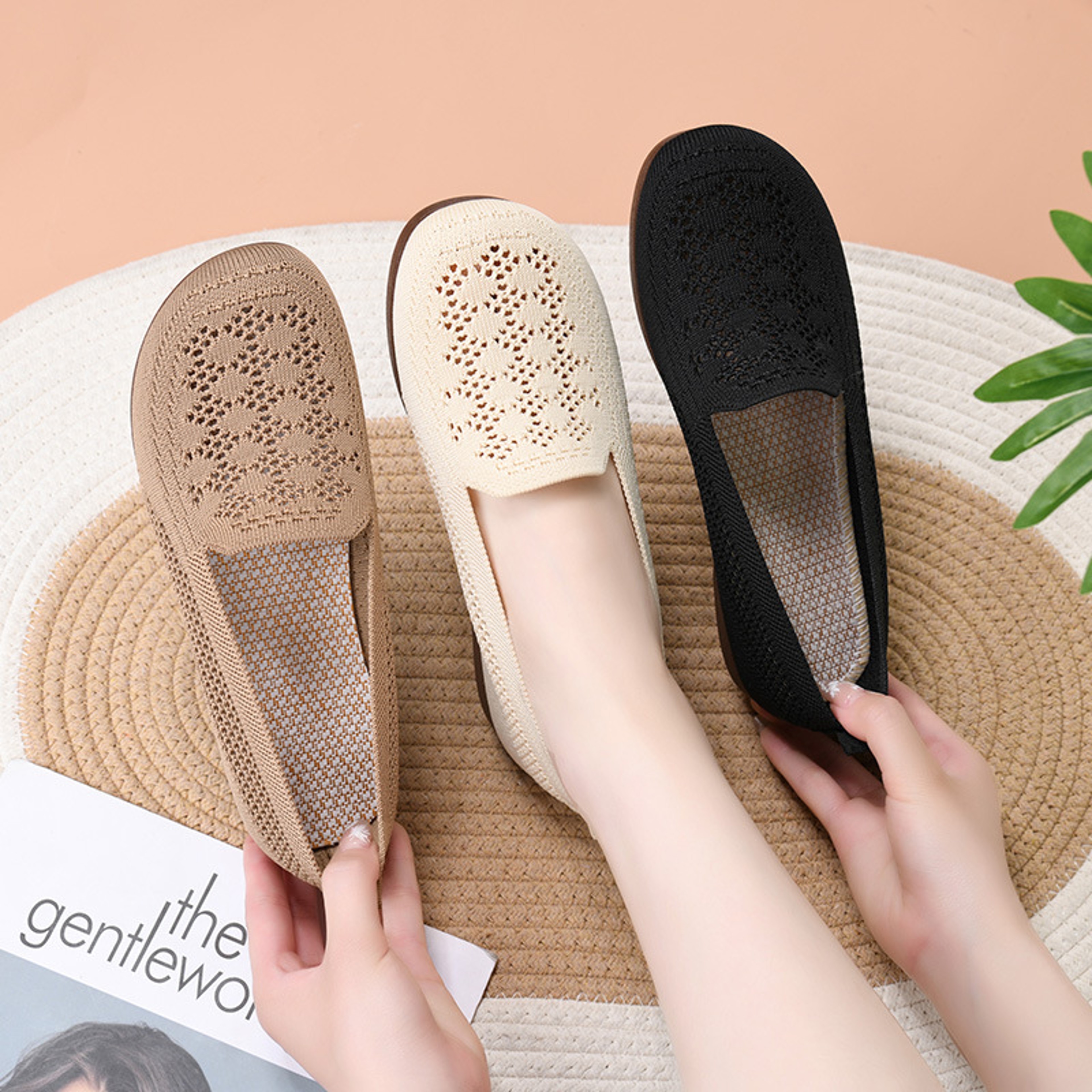Breathable Womens Summer Mesh Shoes, Soft Sole, Shallow Mouth, Lazy Casual Shoes, Lightweight Mothers Shoes for Comfort – view 4
