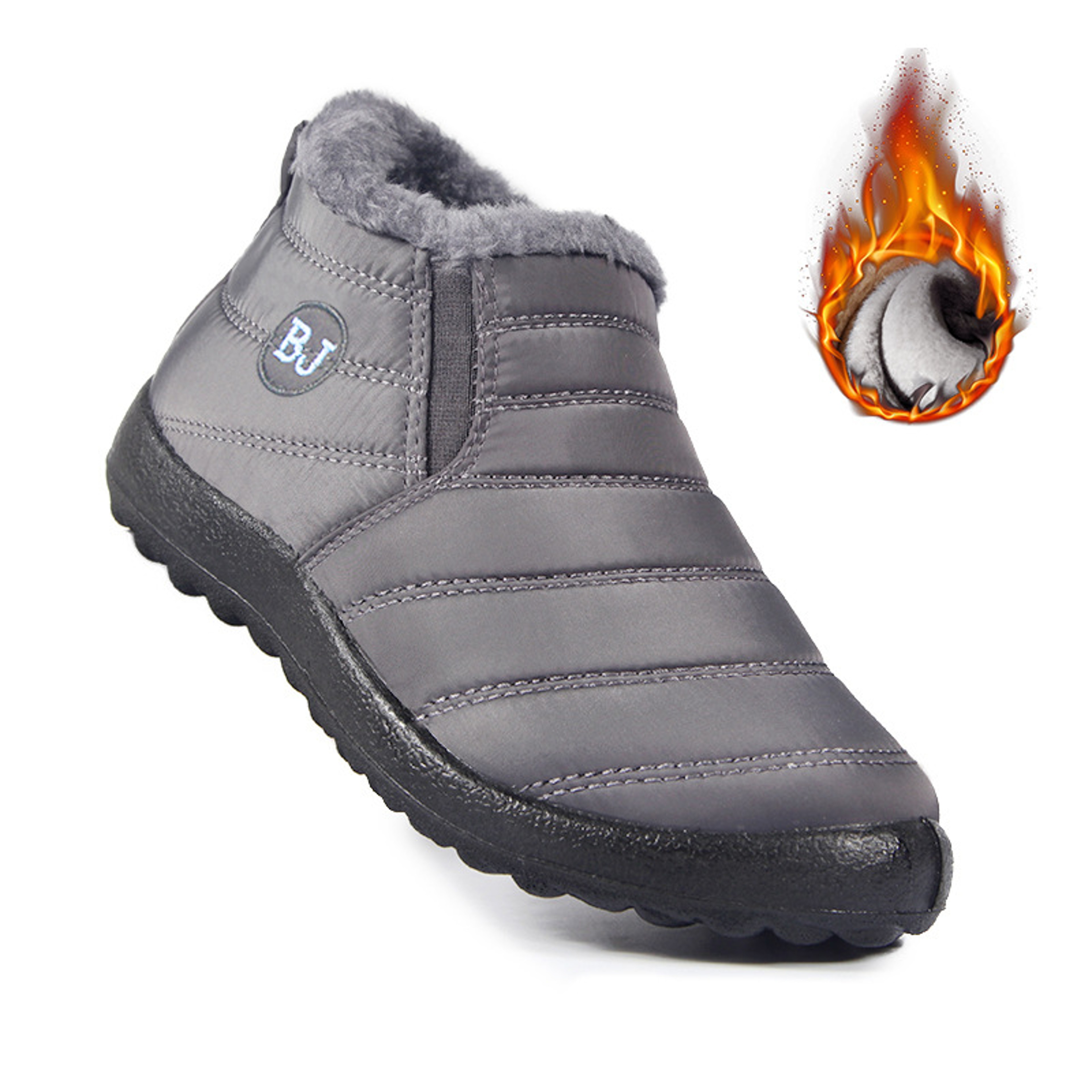 Fashion Snow Women Boots Waterproof Plush Ankle Boots Unisex Slip On Platform Shoes For Women Warm