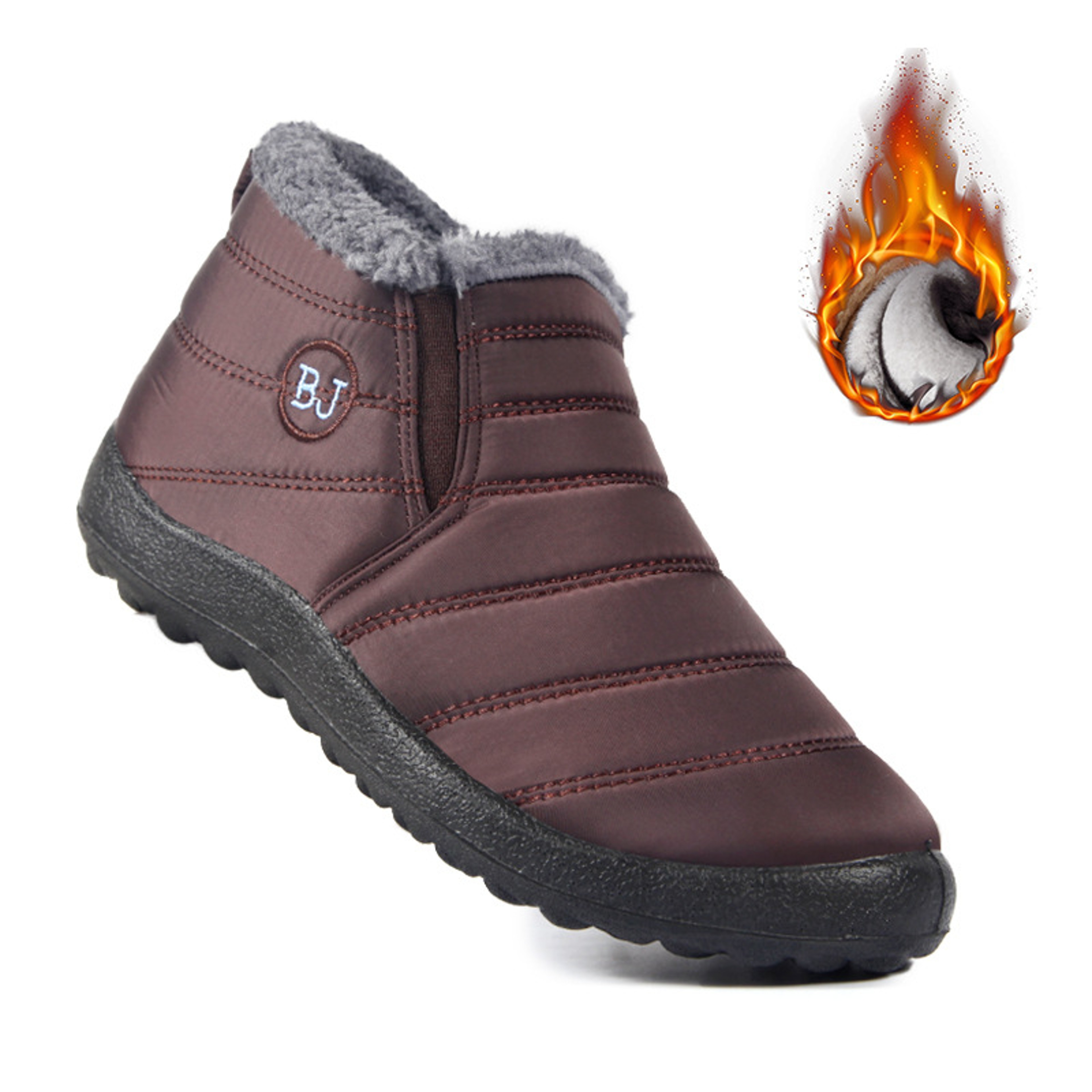 Fashion Snow Women Boots Waterproof Plush Ankle Boots Unisex Slip On Platform Shoes For Women Warm