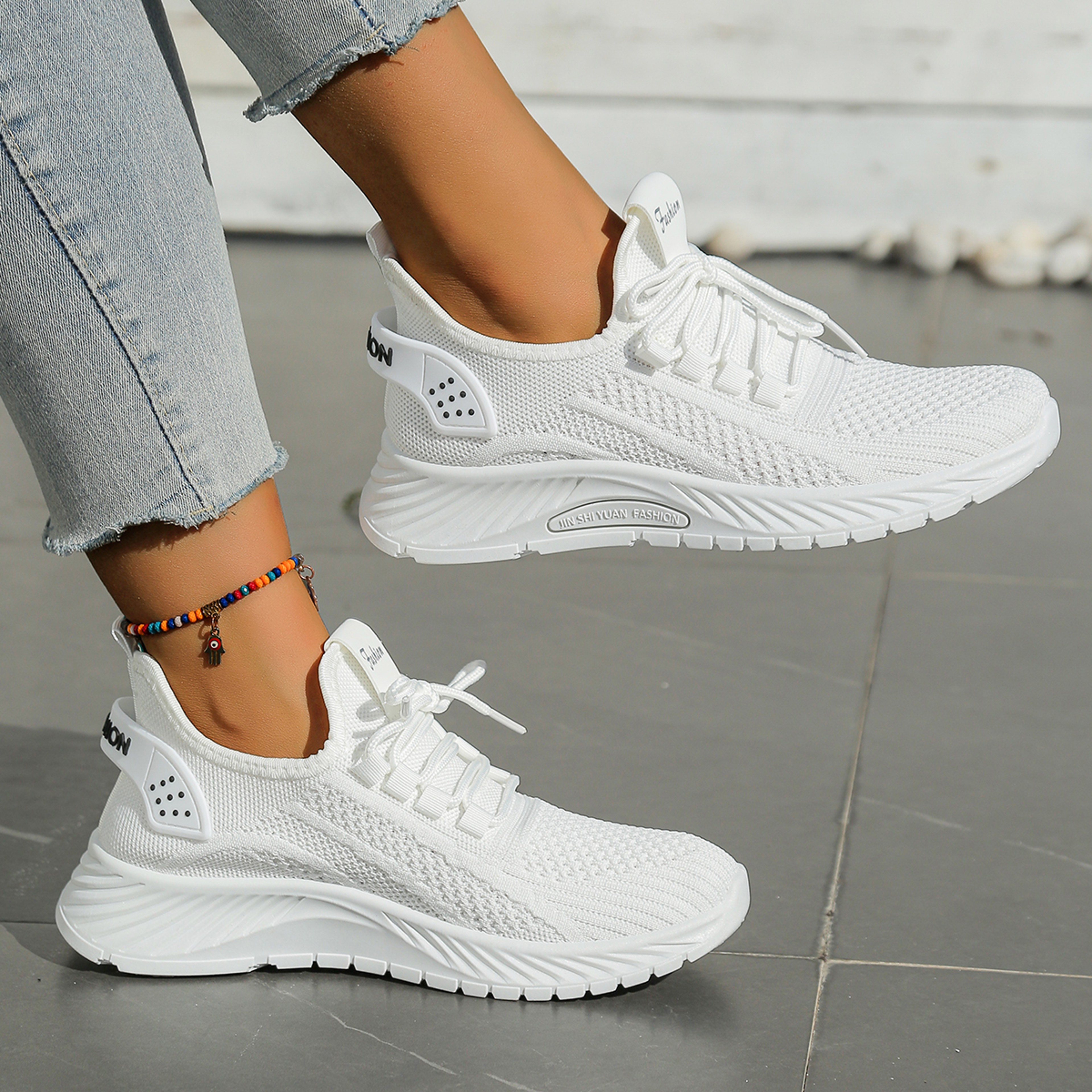 Women Shoes Casual Sneaker, New Fashion Leisure Sports, Cross-Border Factory Wholesale Trend Fly Weaving Single Shoes – view 5