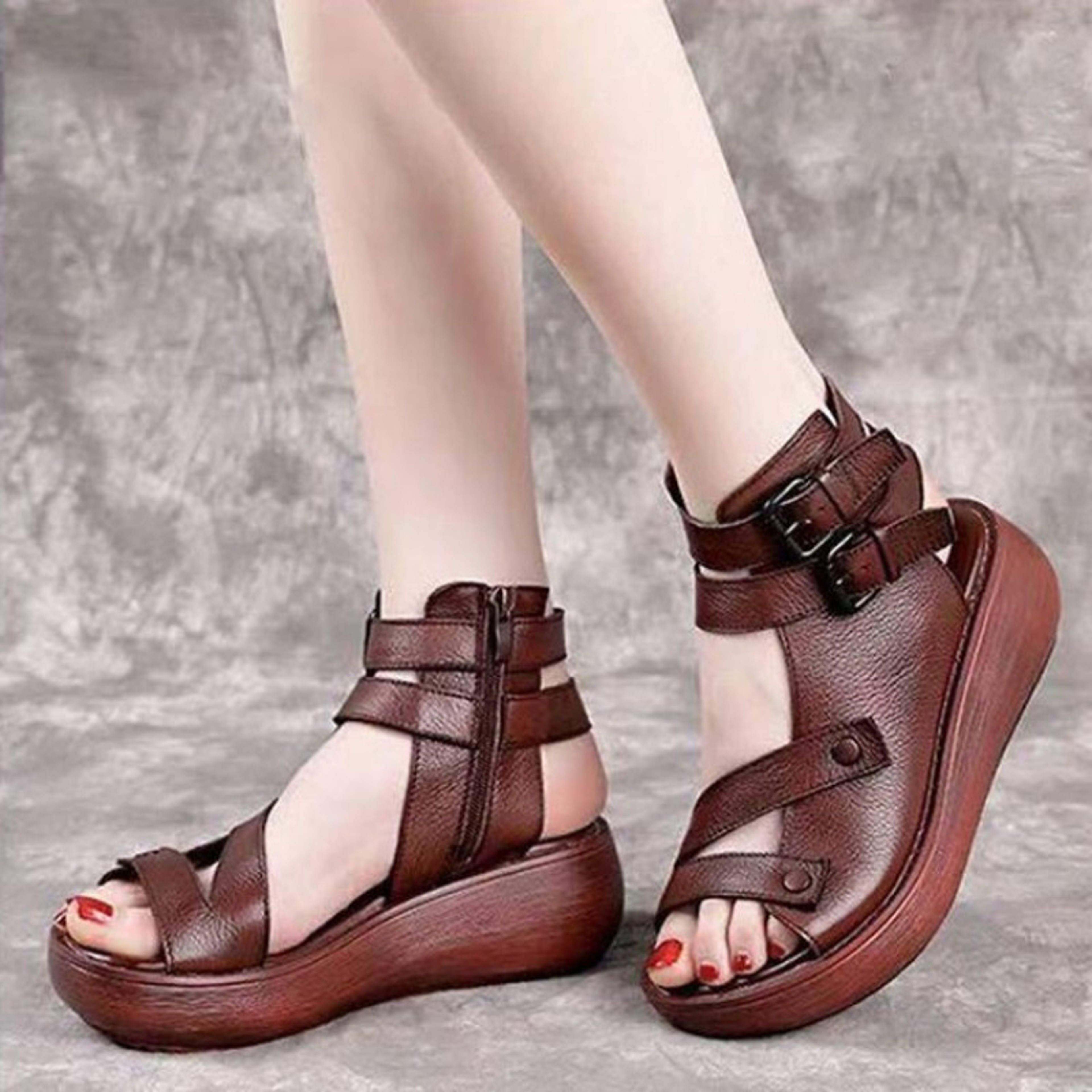 Womens Exquisite Strappy High Top Platform Sandals Stylish Comfortable High Heel Shoes For Every Oc 0