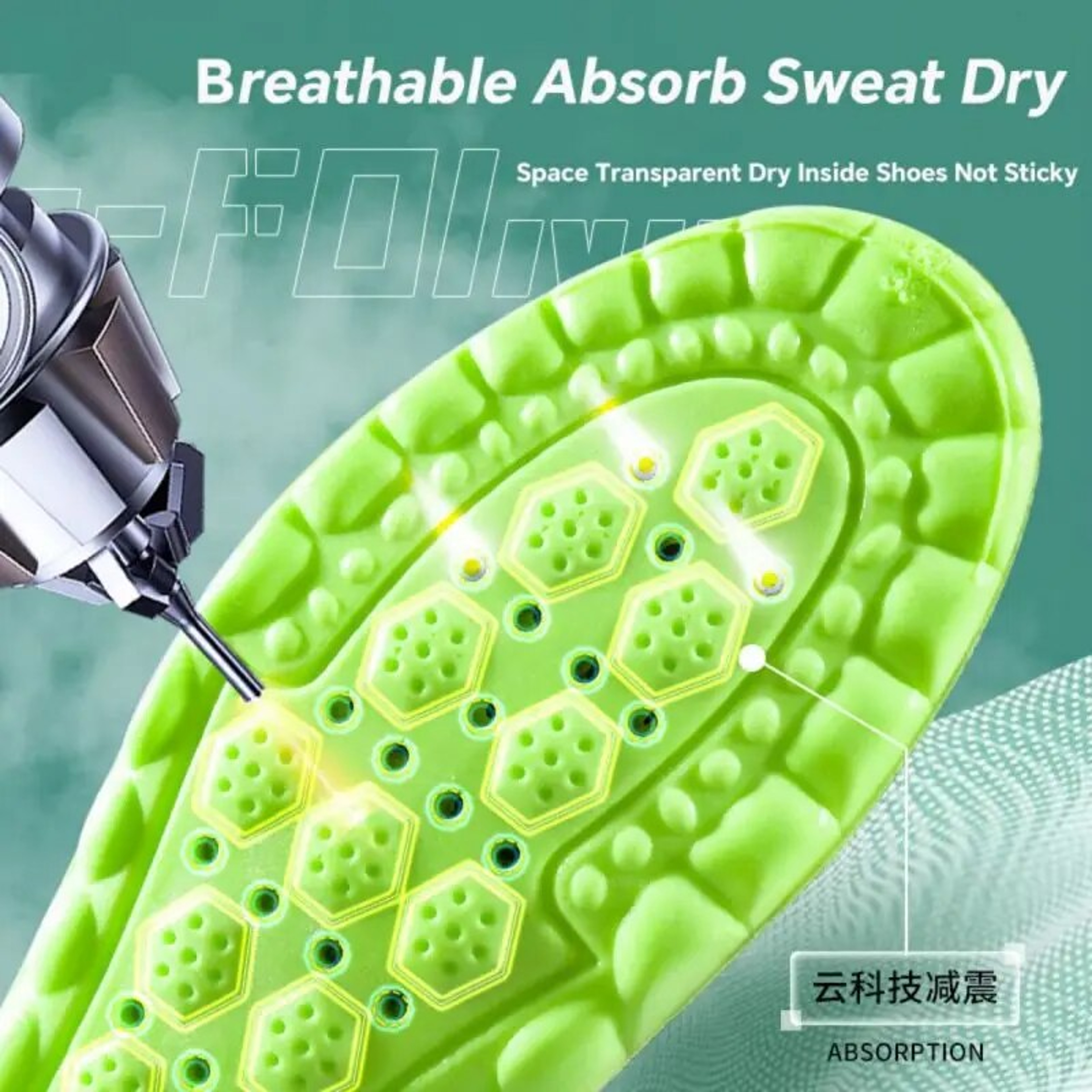 4D Cloud Sport Insoles PU Air Cushion Soft Orthopedic Shoe Inserts Shock Absorption Breathable Runn 4