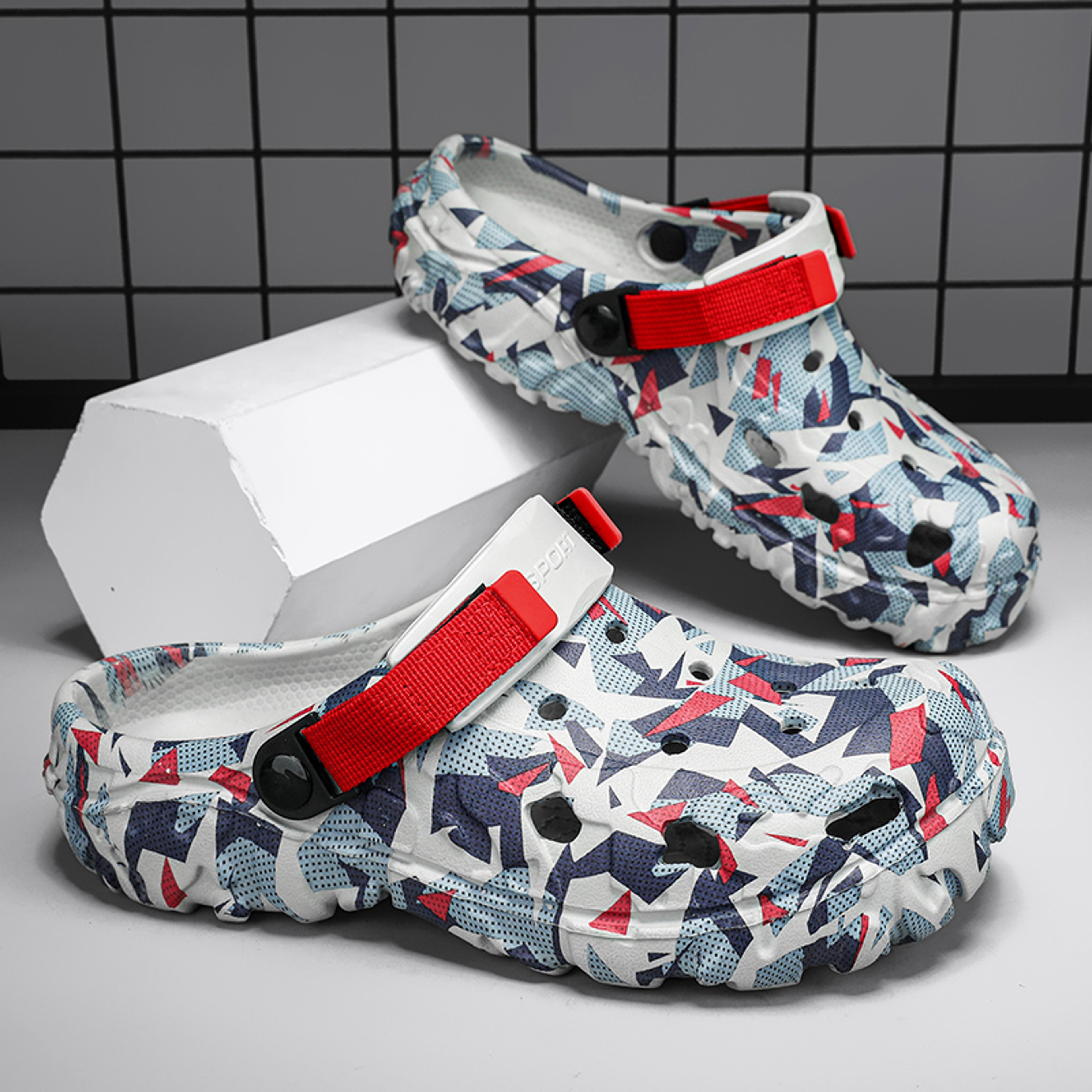 Mens Summer Outdoor Beach Sandals Clogs, Camouflage Platform Aqua Shoes, Soft EVA Slippers, Indoor Home Slides – view 6