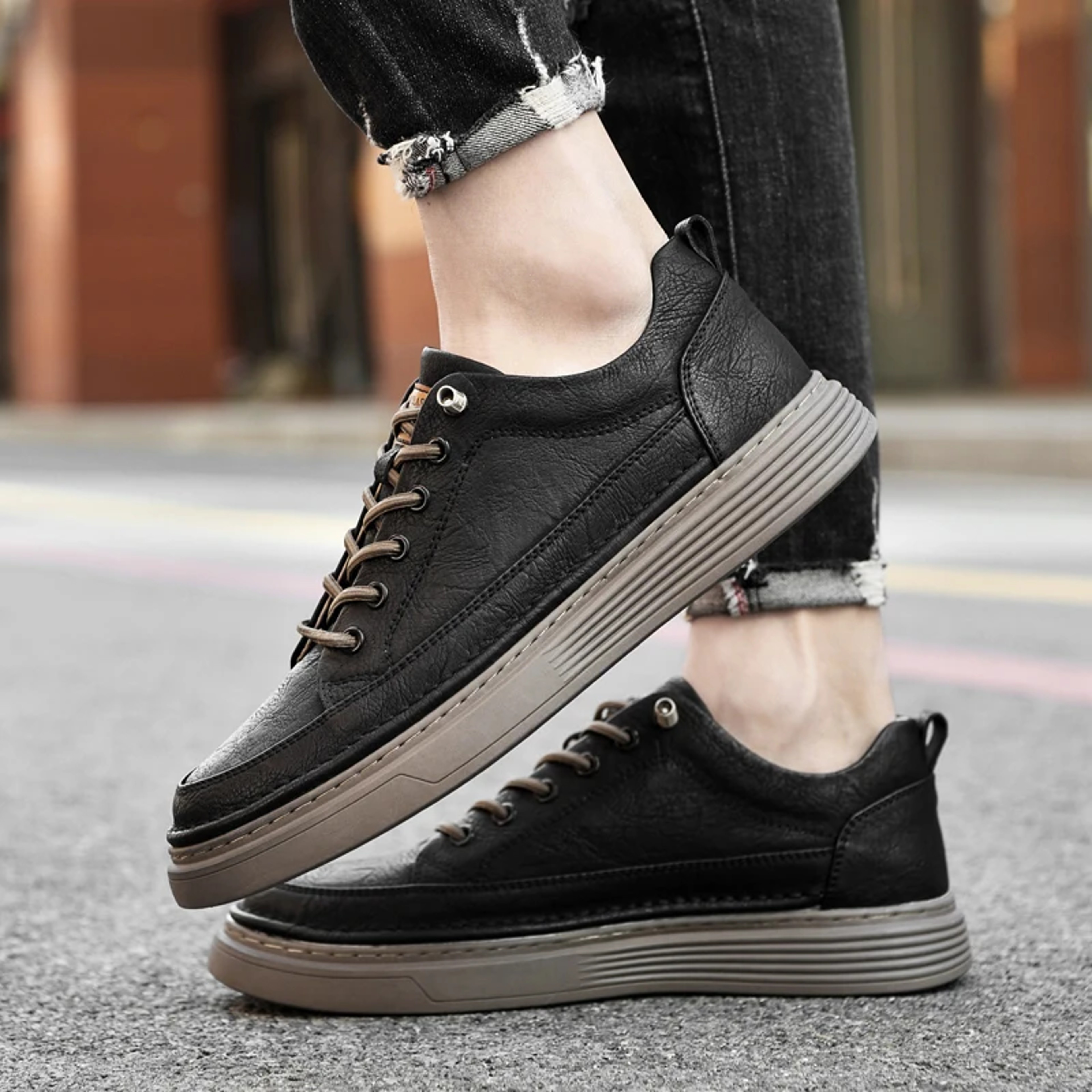 Genuine Leather Men Flats, Fashion Handmade Brand Men Casual Shoes, Luxury Soft Oxford Shoes, Outdoor Shoes Men Sneakers – view 6