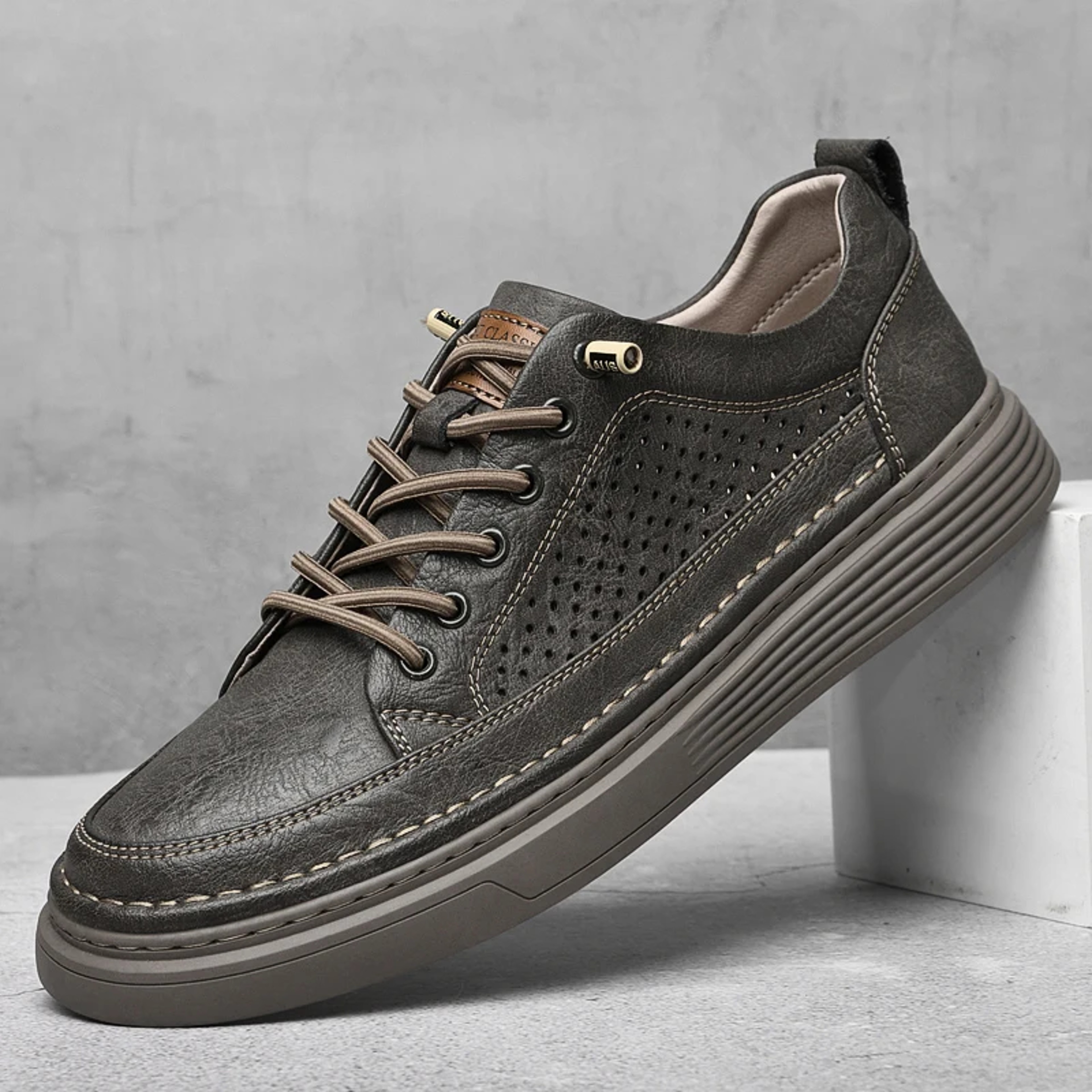 Genuine Leather Men Flats, Fashion Handmade Brand Men Casual Shoes, Luxury Soft Oxford Shoes, Outdoor Shoes Men Sneakers – view 12