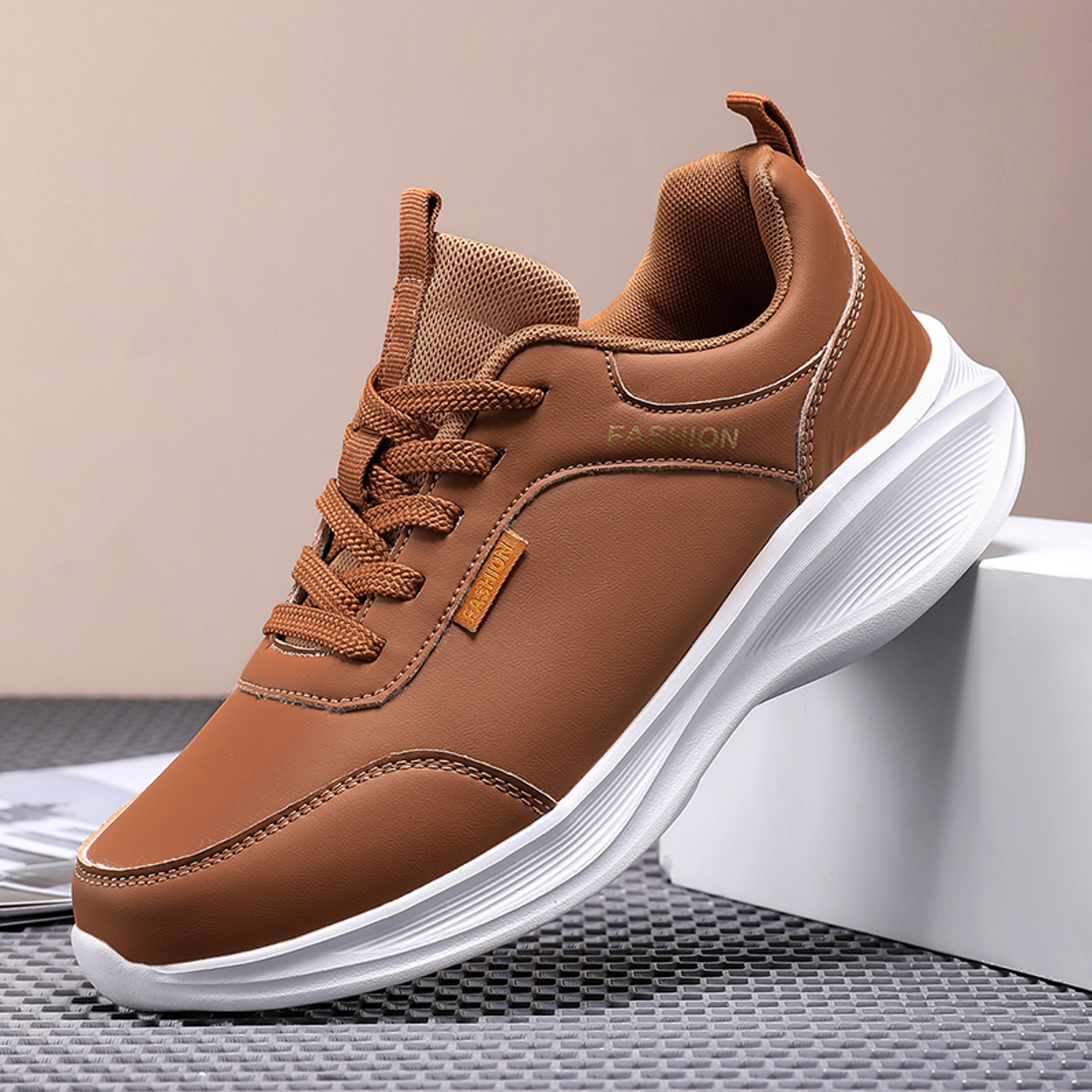 Mens Autumn Light Sneakers, Casual Lace Up Shoes, Cushioning Sport Running Shoes, Waterproof Walking Sneakers – view 4