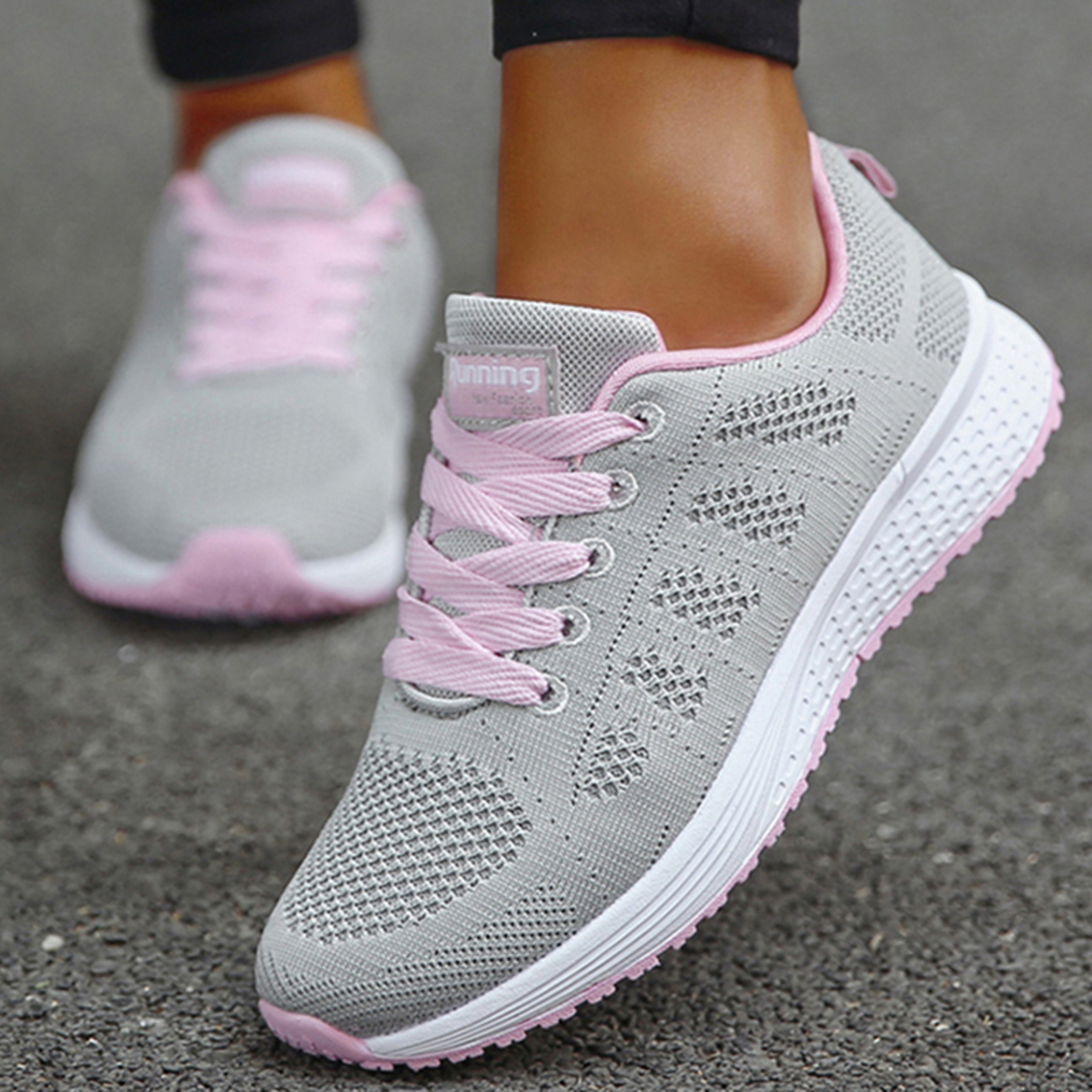Lightweight Fashion New Womens Sneakers Mesh Fabric LaceUp Tenis Feminino Walking Shoes For Women 7