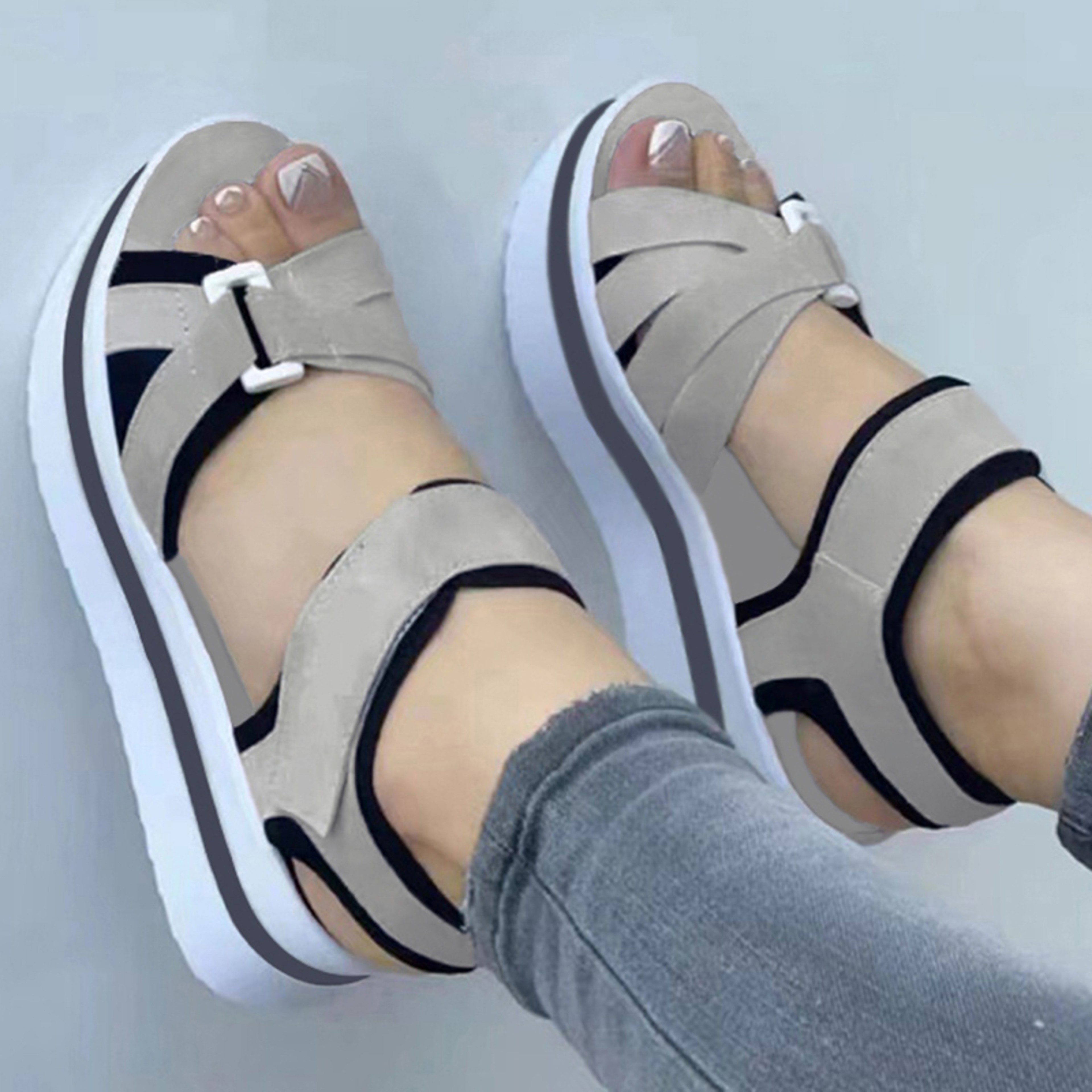 Comfortable Summer Sandals For Women Outdoor Walking  Party Wedge Shoes Elegant Beach Footwear Fema 2
